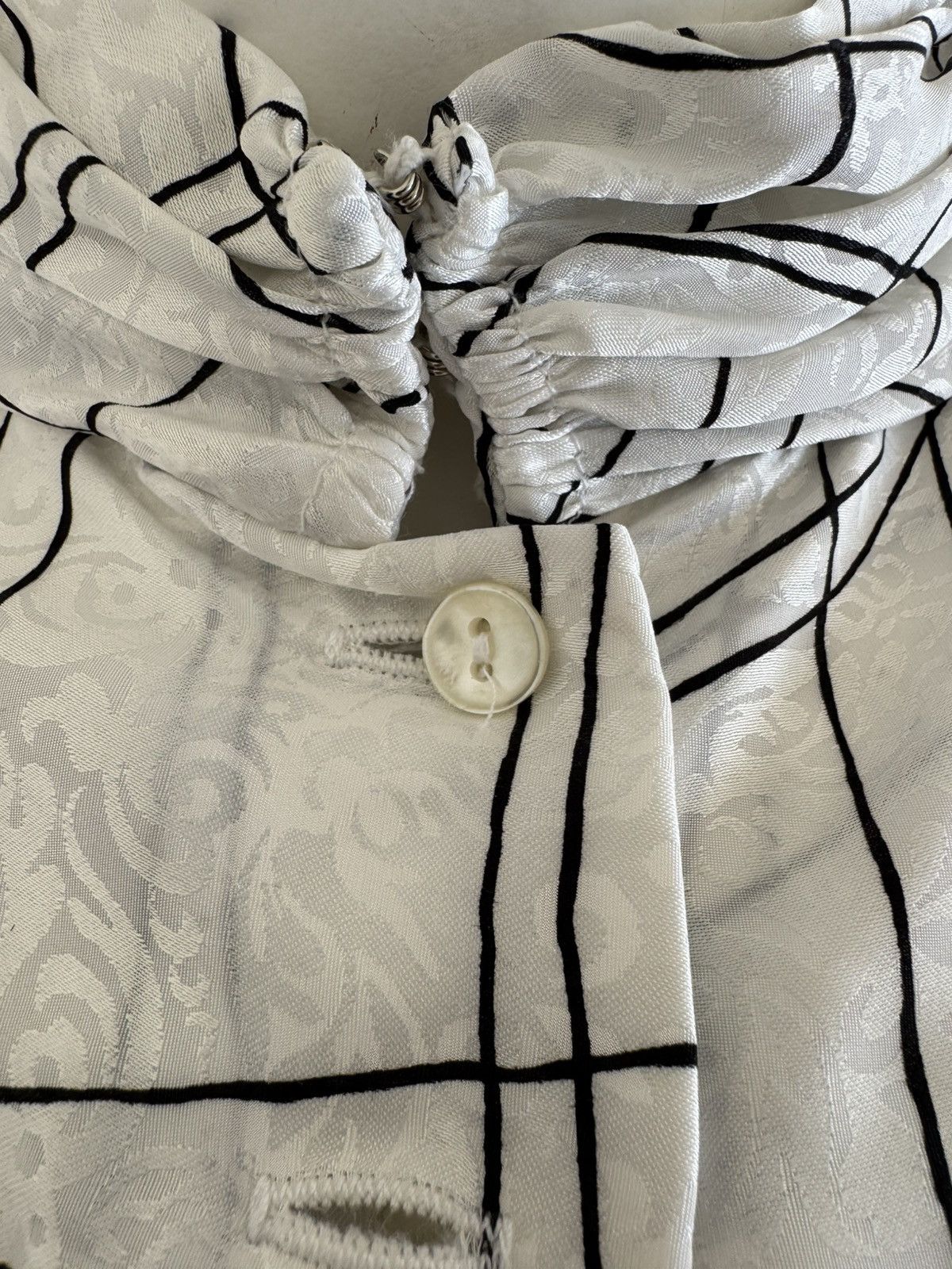 Vintage Vintage high neck button up wire shirt Union Made white Size L / US 10 / IT 46 - 4 Thumbnail
