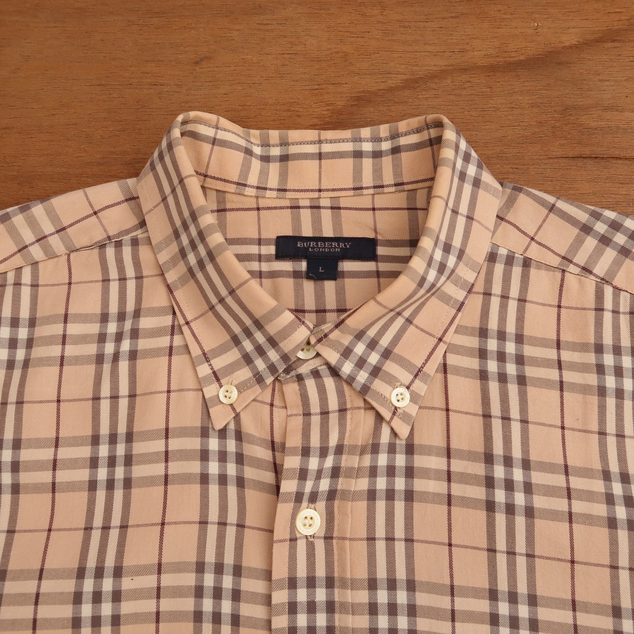 Burberry Burberry London Nova Check Cream Old Money Shirt Rare Size US L / EU 52-54 / 3 - 3 Thumbnail