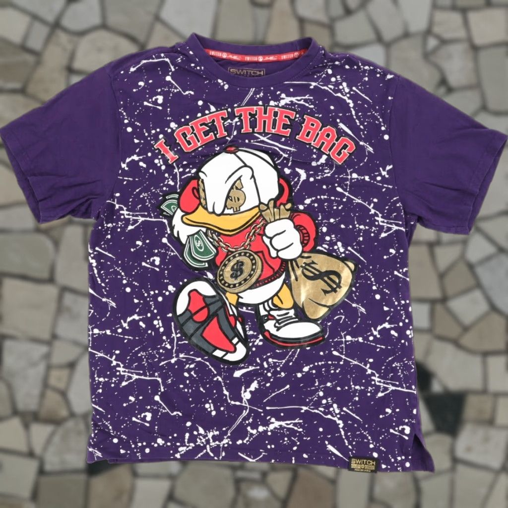 Vintage Switch I get the Bag Paint Splatter Solid T-Shirt Purple Men's L Size US L / EU 52-54 / 3 - 1 Thumbnail