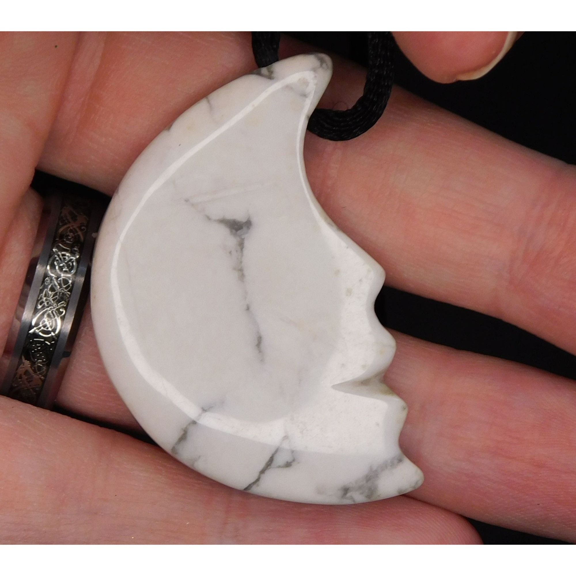 Other Whimsygoth Witchy Howlite Moon Necklace Size ONE SIZE - 2 Thumbnail