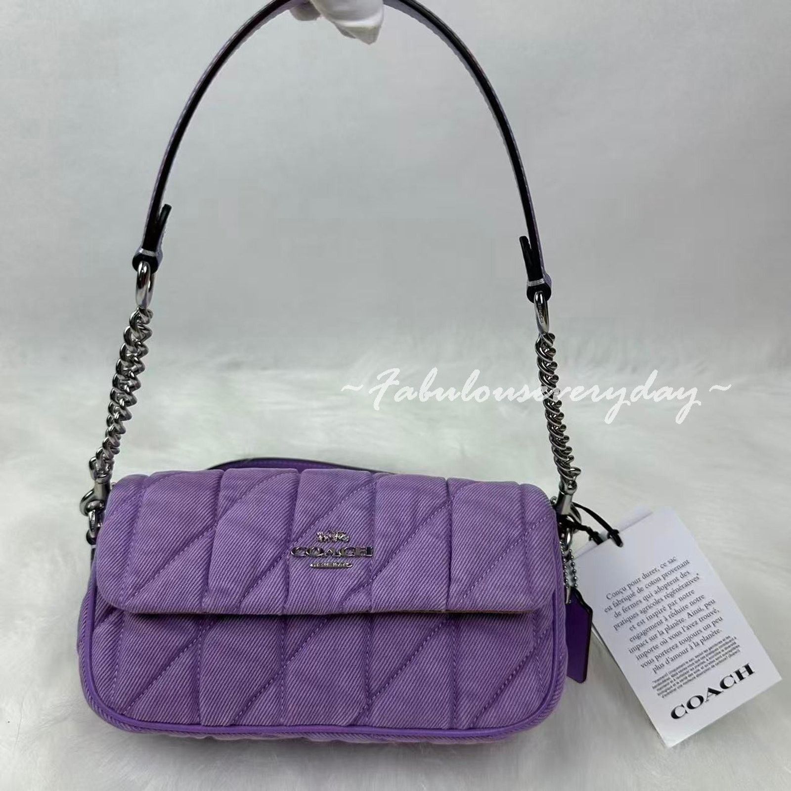 Coach Coach Hailey Flap Shoulder xbody Quilted Denim/Silver/Iris Size ONE SIZE - 1 Thumbnail