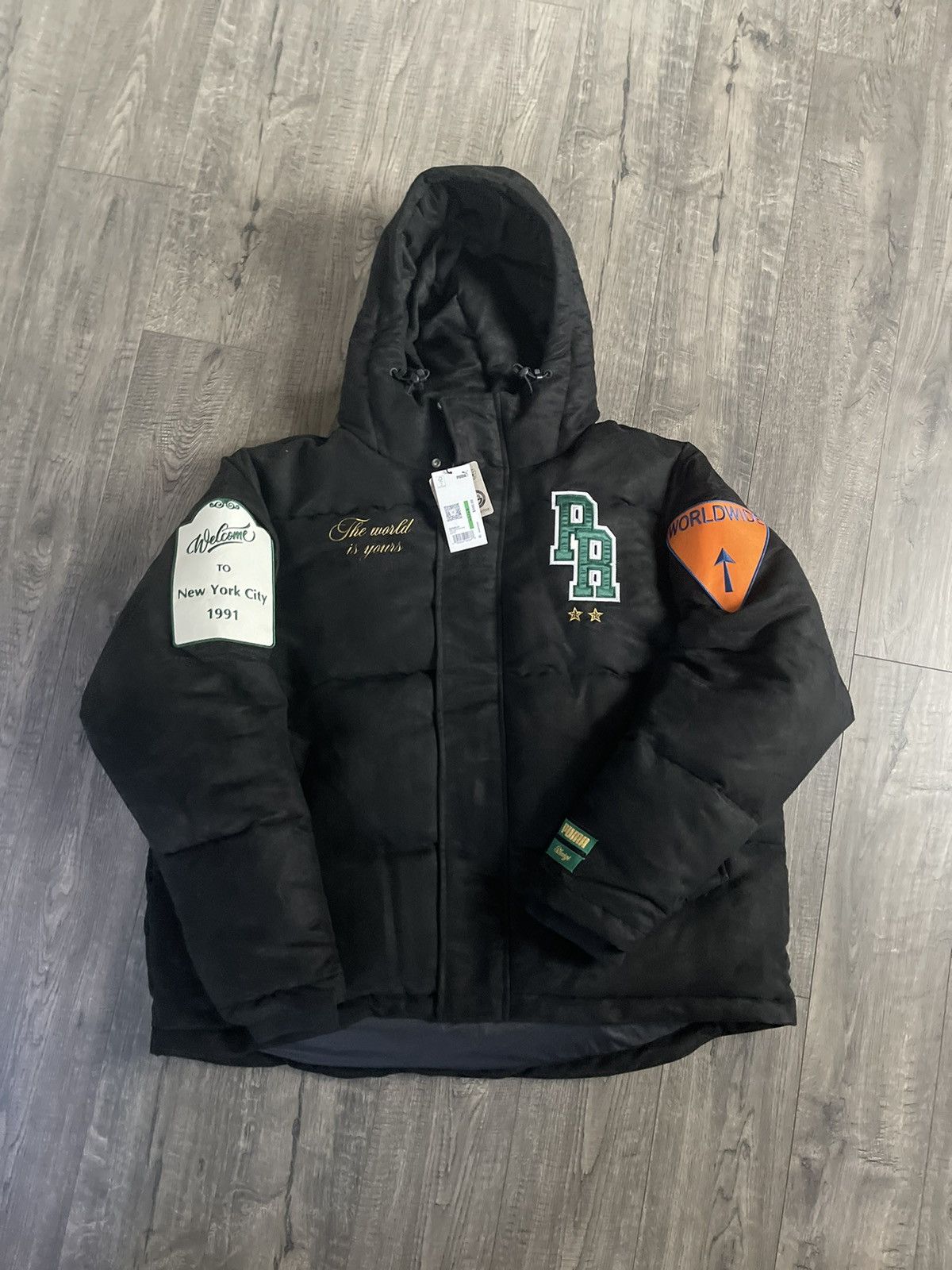 PUMA X RHUIGI FAUX LEATHER JACKET BLACK Large $500 MSRP NYC