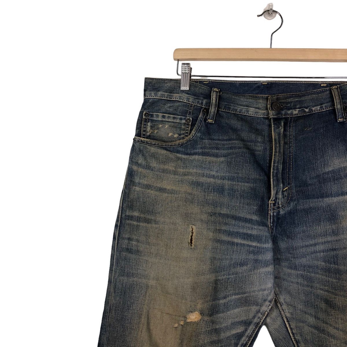 Levi's 🔥Rare Worn Rusty Big Hole Levi’s Distressed Jeans Denim Size US 36 / EU 52 - 7 Thumbnail