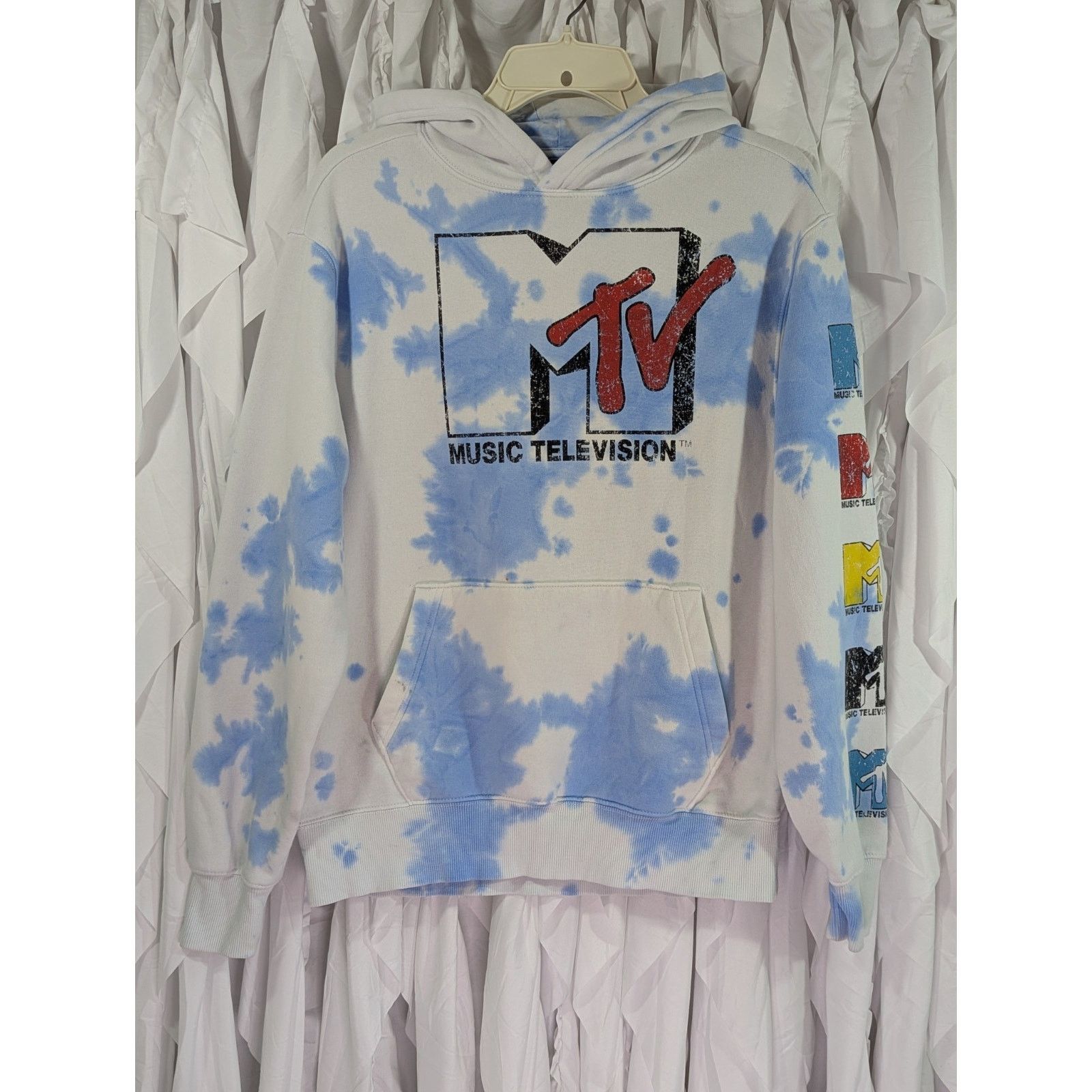 Mtv MTV Retro Tie Dye Oversized Hoodie XS (Fits Medium) Size US XS / EU 42 / 0 - 1 Thumbnail