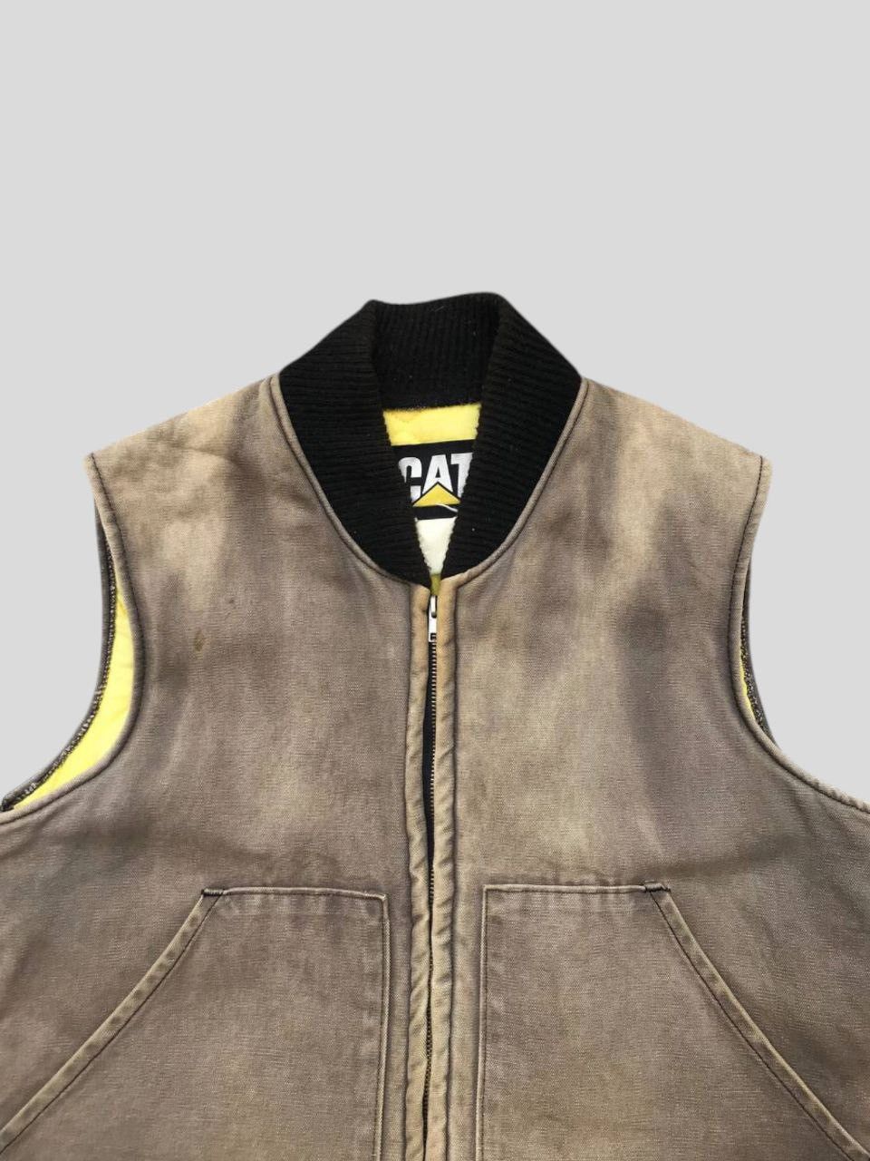 Caterpillar Sunfaded Vintage Caterpillar Duck Canvas Quilted Lined Vest Size US M / EU 48-50 / 2 - 8 Thumbnail