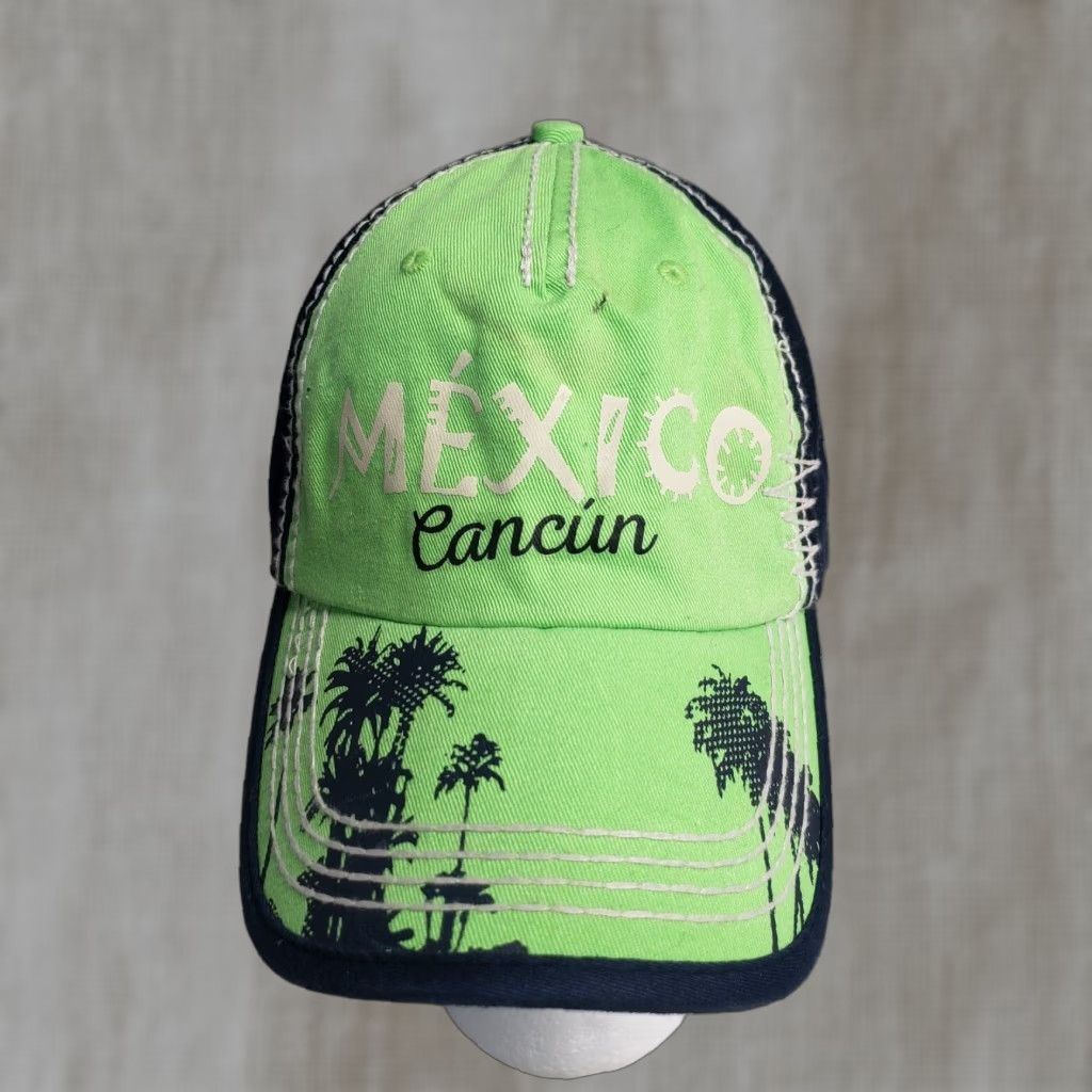 Vintage VINTAGE Unbranded Hat Baseball Cap One Size Green Caribbean Style Adult Unisex Palm Tree Adjustable Cap Hat Size ONE SIZE - 1 Thumbnail