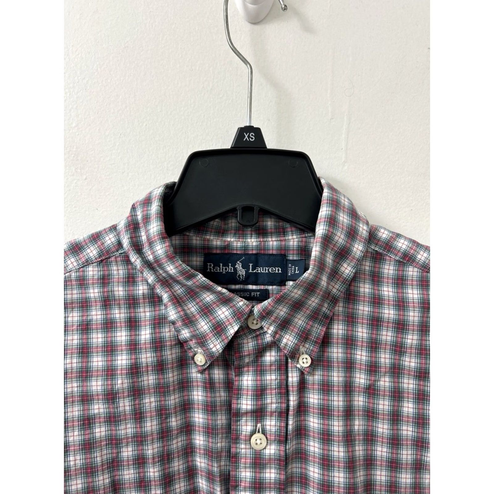 Polo Ralph Lauren VTG Ralph Lauren Shirt Mens Large Red Plaid Classic Fit Button Down Logo S/S Size US L / EU 52-54 / 3 - 5 Thumbnail