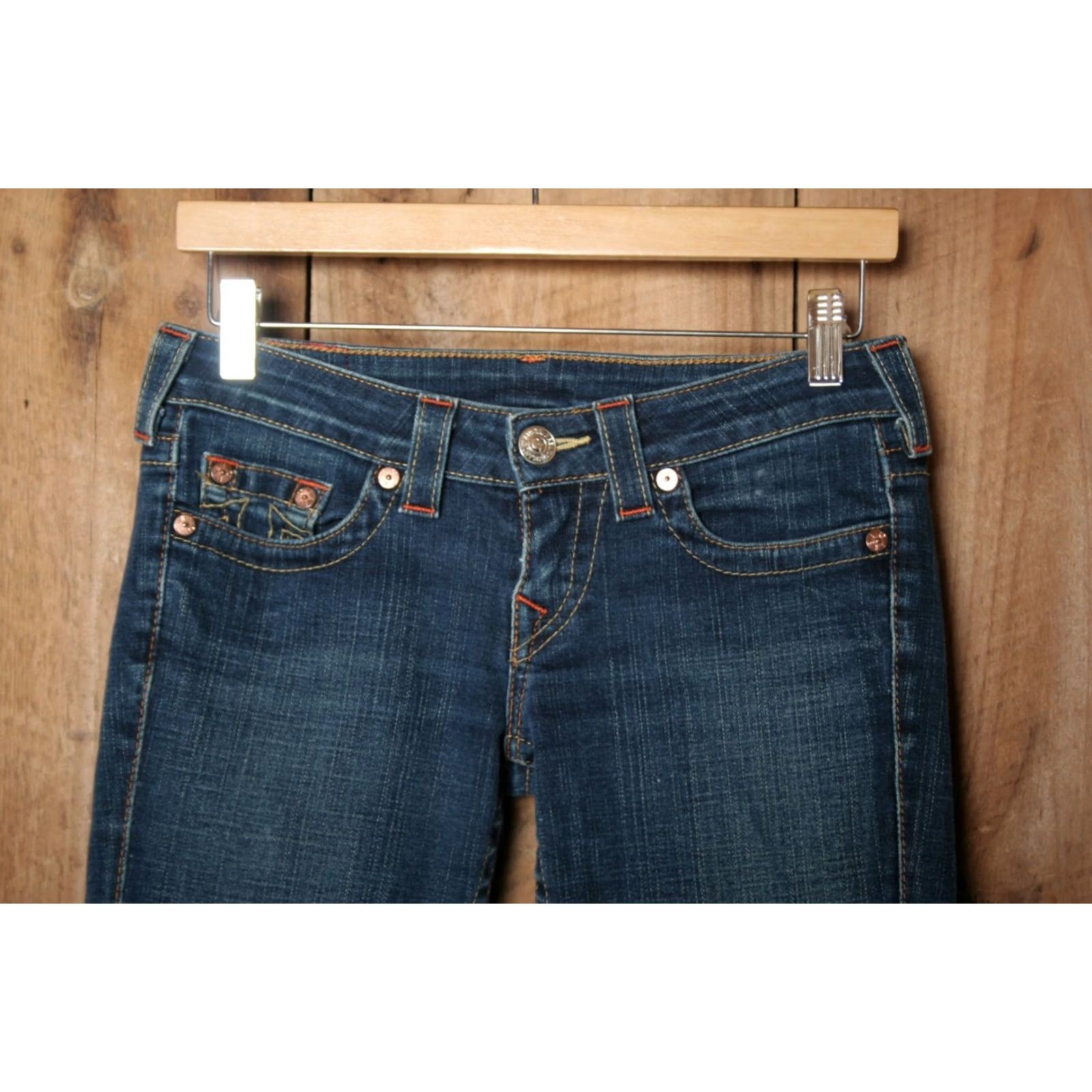True Religion TRUE RELIGION Stella Blue Stretch Denim Skinny Jeans Sz. 26 Womens Jeans 28x35 Slim Skinny Rise 7" Inseam 35" Denim 99% Cotton 1% Elastin Size 26" / US 2 / IT 38 - 2 Thumbnail