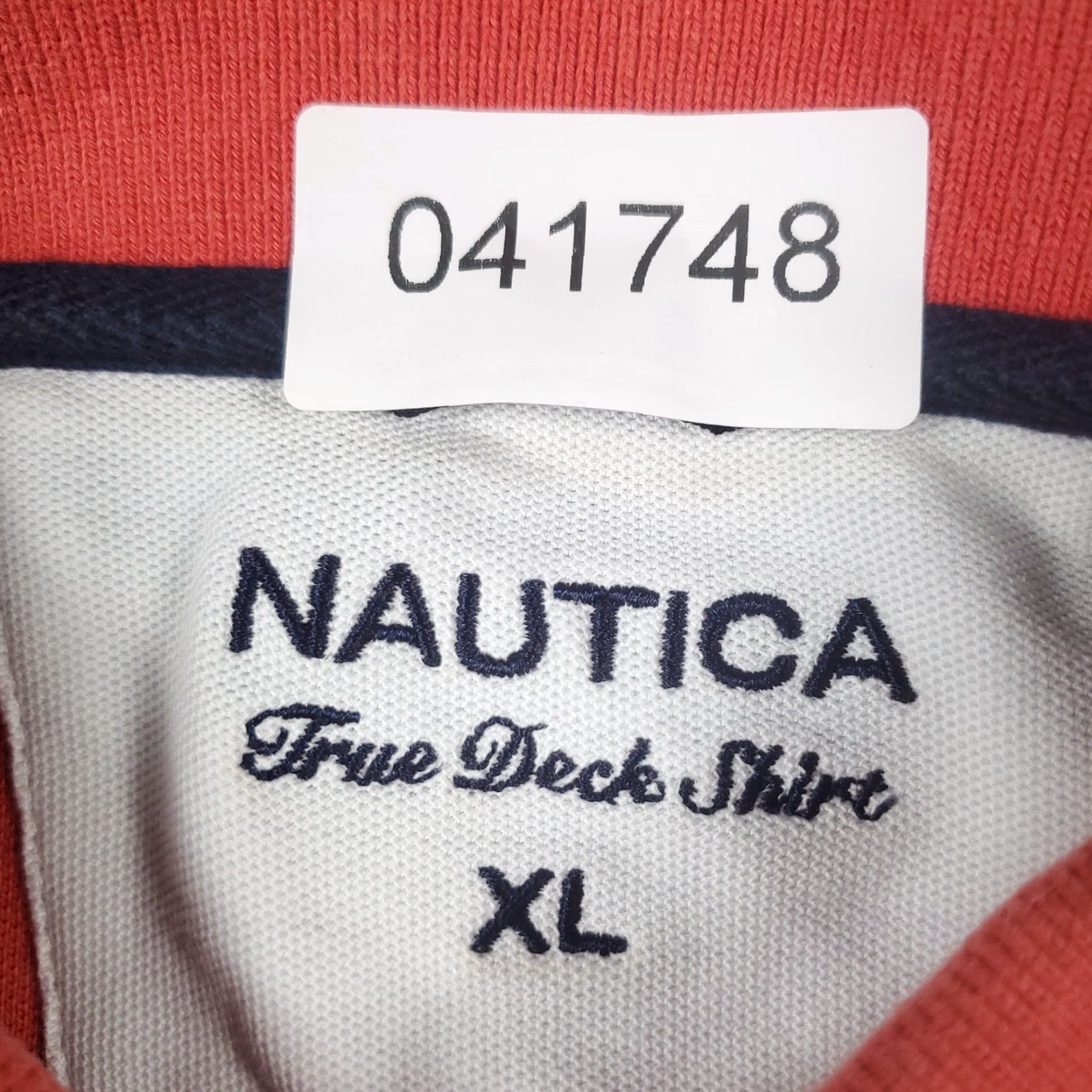 Nautica Nautica Polo Shirt Mens XL Red Orange Striped Short Sleeve Button Collar Classic Preppy Casual Shirt Mens XL Red/Orange Size US XL / EU 56 / 4 - 6 Thumbnail