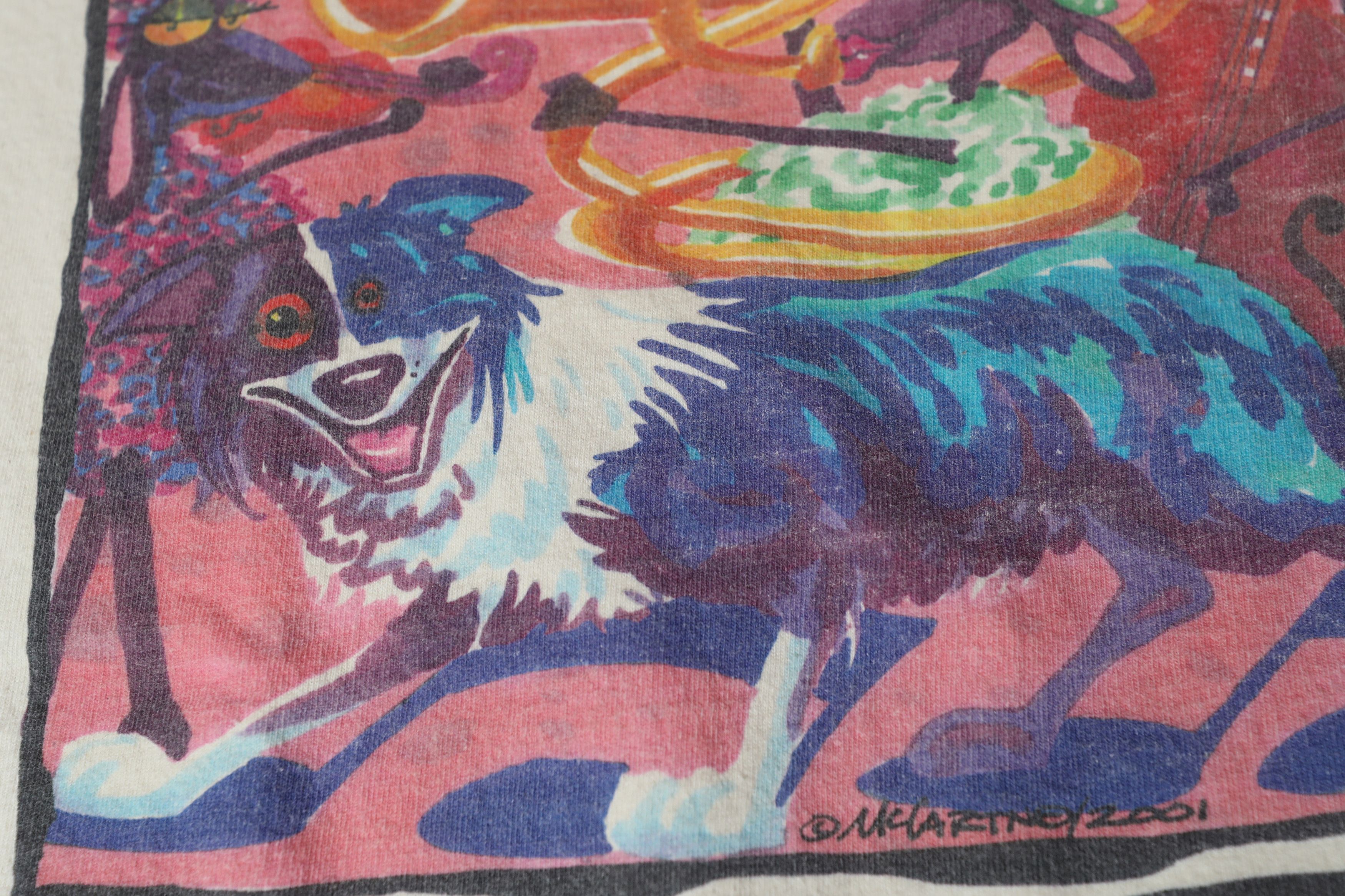 Vintage VTG 2001 Deco Dogs McCartney Art Painting Graphic Tee (M) Size US M / EU 48-50 / 2 - 8 Thumbnail