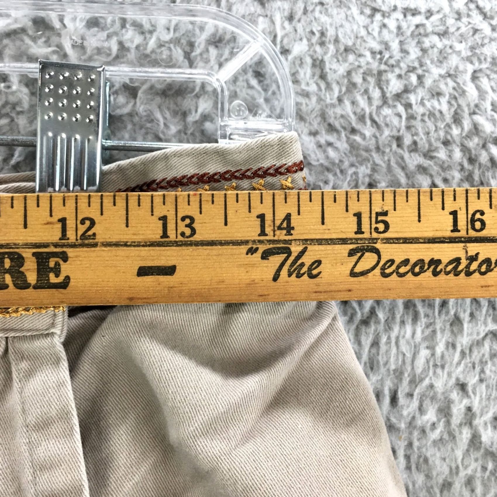 Vintage White Stag Skort Skirt Womens 11 Beige Cotton Zip Fly Button Casual Size 29" - 4 Thumbnail