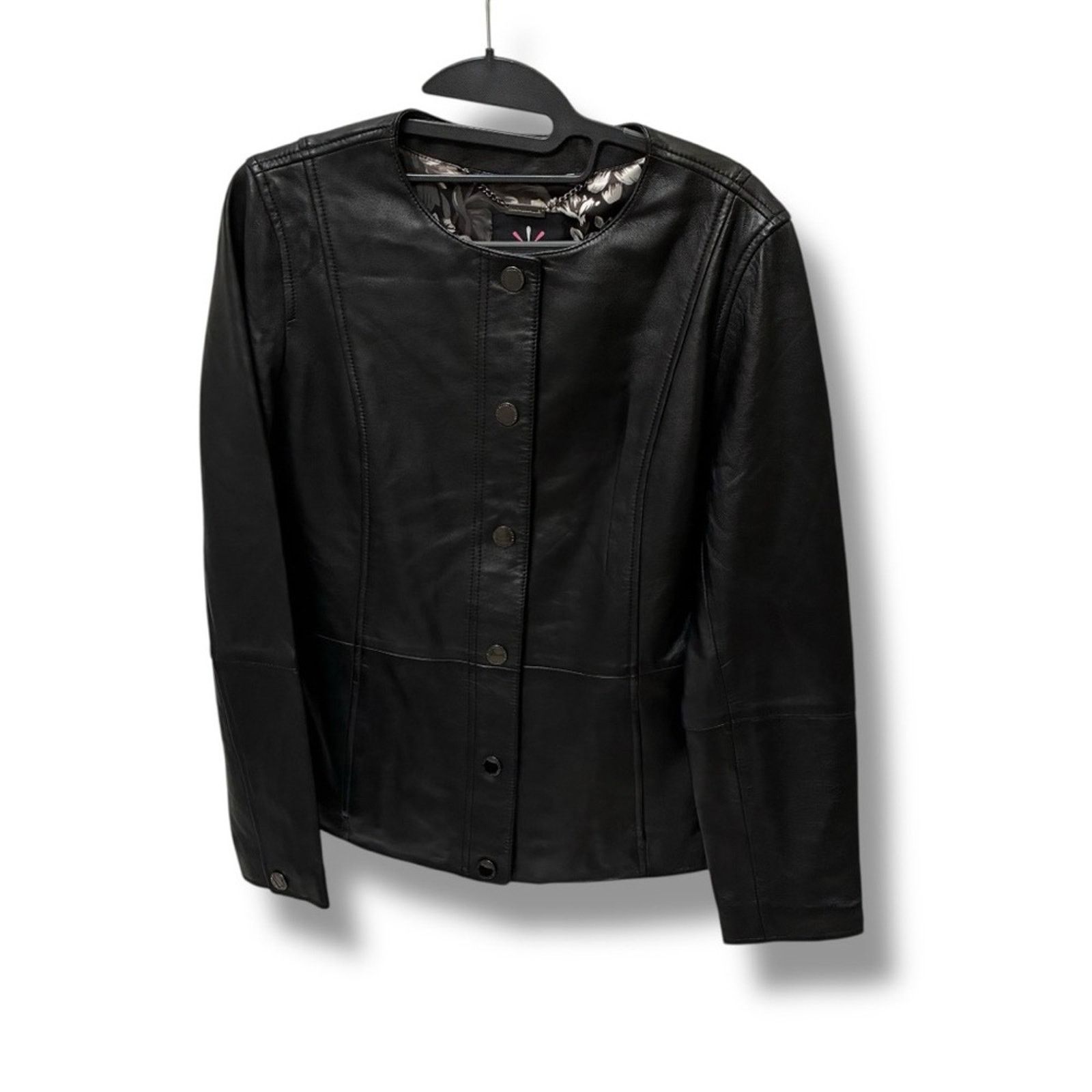 Isaac Mizrahi Isaac Mizrahi Live! snap closure 100% leather jacket size 4 Size S / US 4 / IT 40 - 4 Thumbnail