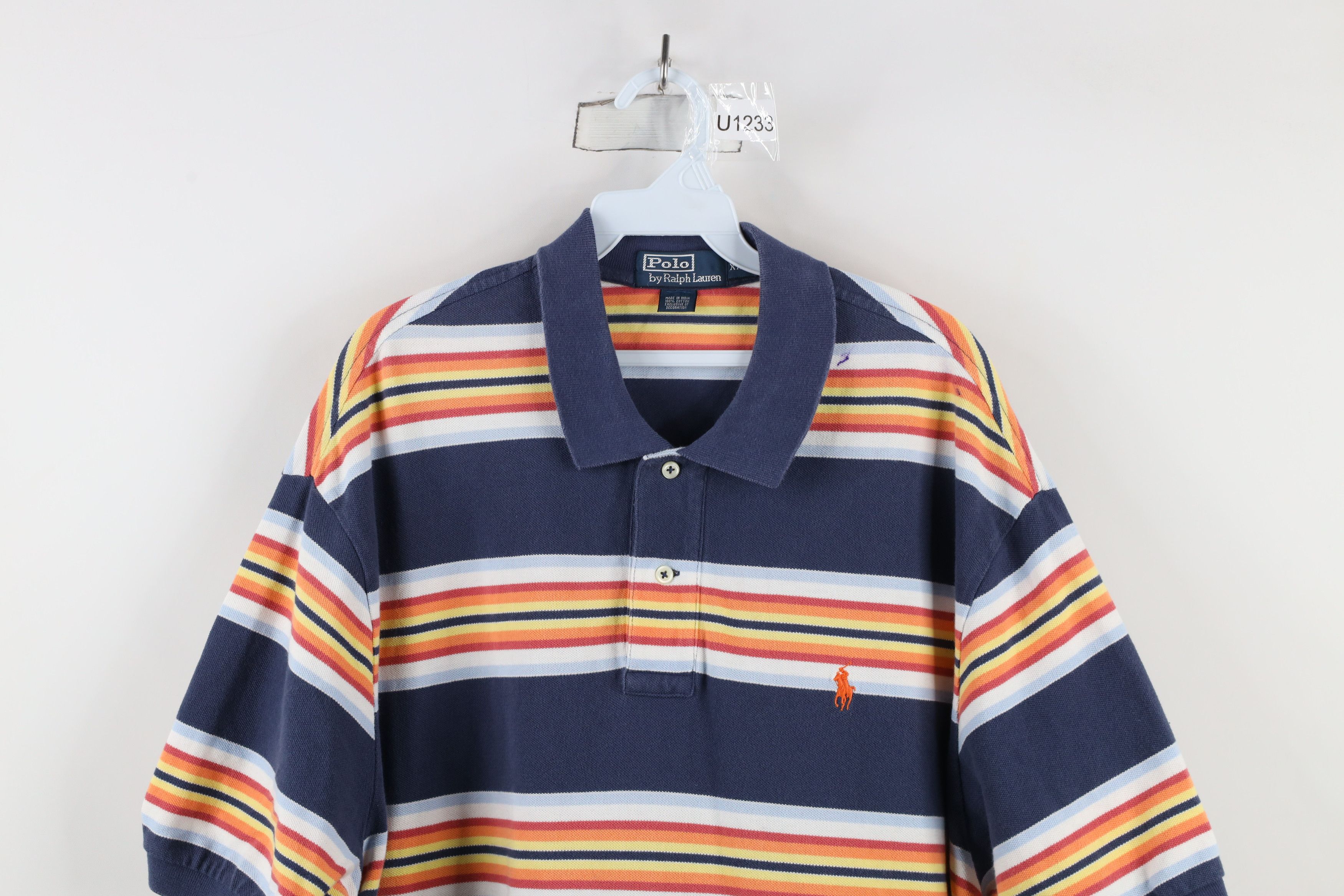 Polo Ralph Lauren Vintage 90s Ralph Lauren Rainbow Striped Collared Polo Shirt Size US XXL / EU 58 / 5 - 2 Thumbnail
