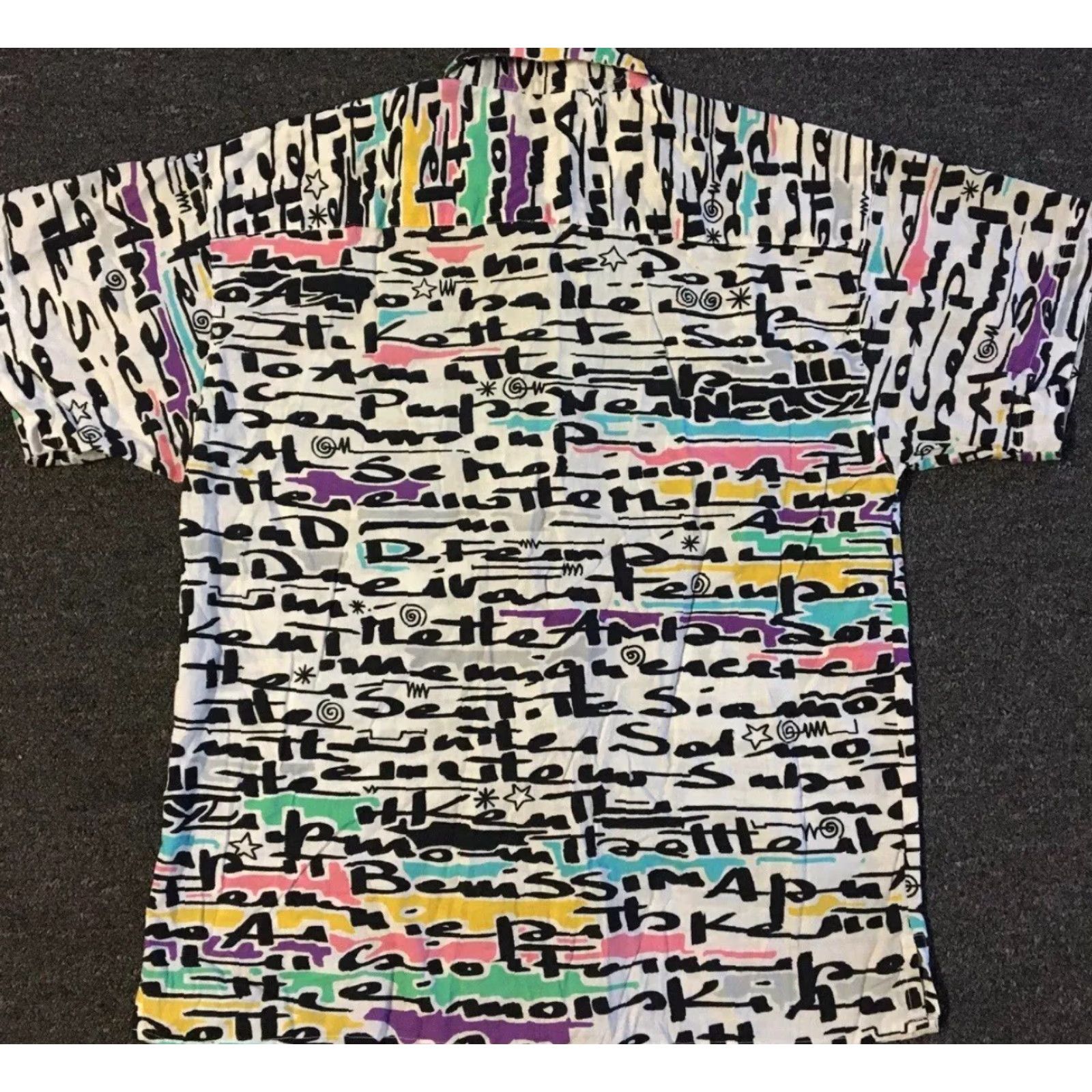 Vintage VINTAGE Abstract Art All Over Print Shirt M Women White Short Sleeve Button-Up 90s Grunge Vaporwave Beach Surf Skate California Size M / US 6-8 / IT 42-44 - 3 Thumbnail