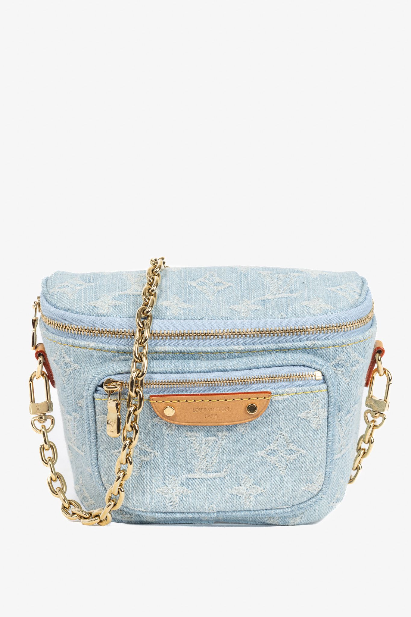 Louis Vuitton Louis Vuitton Sky Blue Monogram Denim Mini Bumbag Size ONE SIZE - 1 Thumbnail