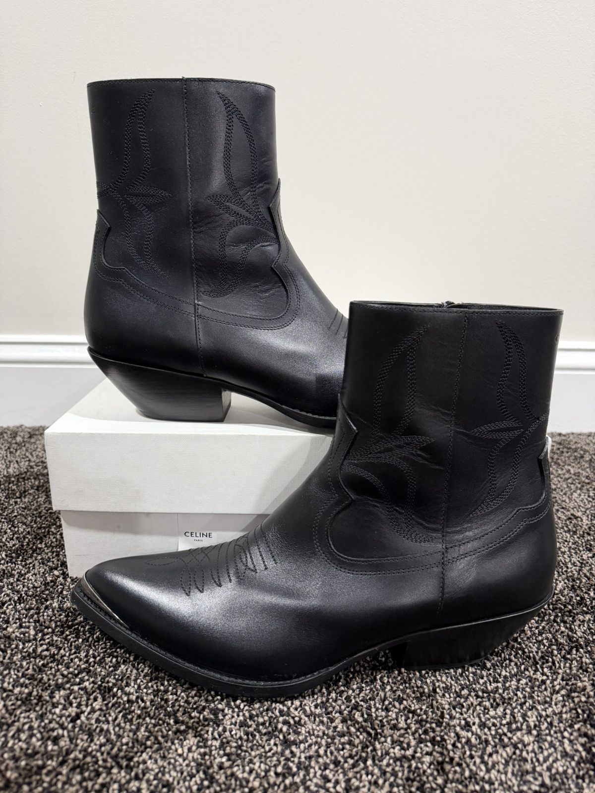 Celine CELINE SS24 Metal Toe Zipped Leon Boots | Grailed