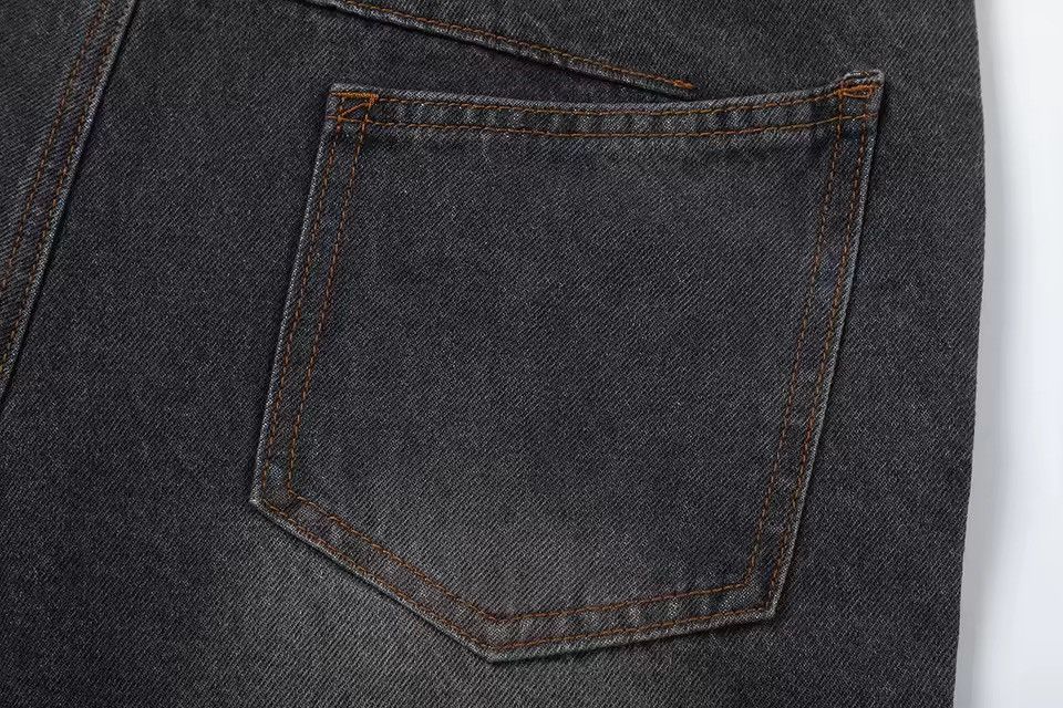 Other Washed Streetwear Wide Leg Straight Distressed Jeans Size US 32 / EU 48 - 5 Thumbnail