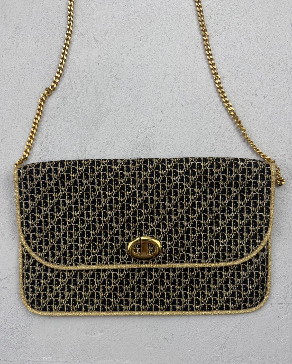 Dior Christian Dior Vintage Shoulder Bag – Monogram Gold & Black Size ONE SIZE - 1 Thumbnail
