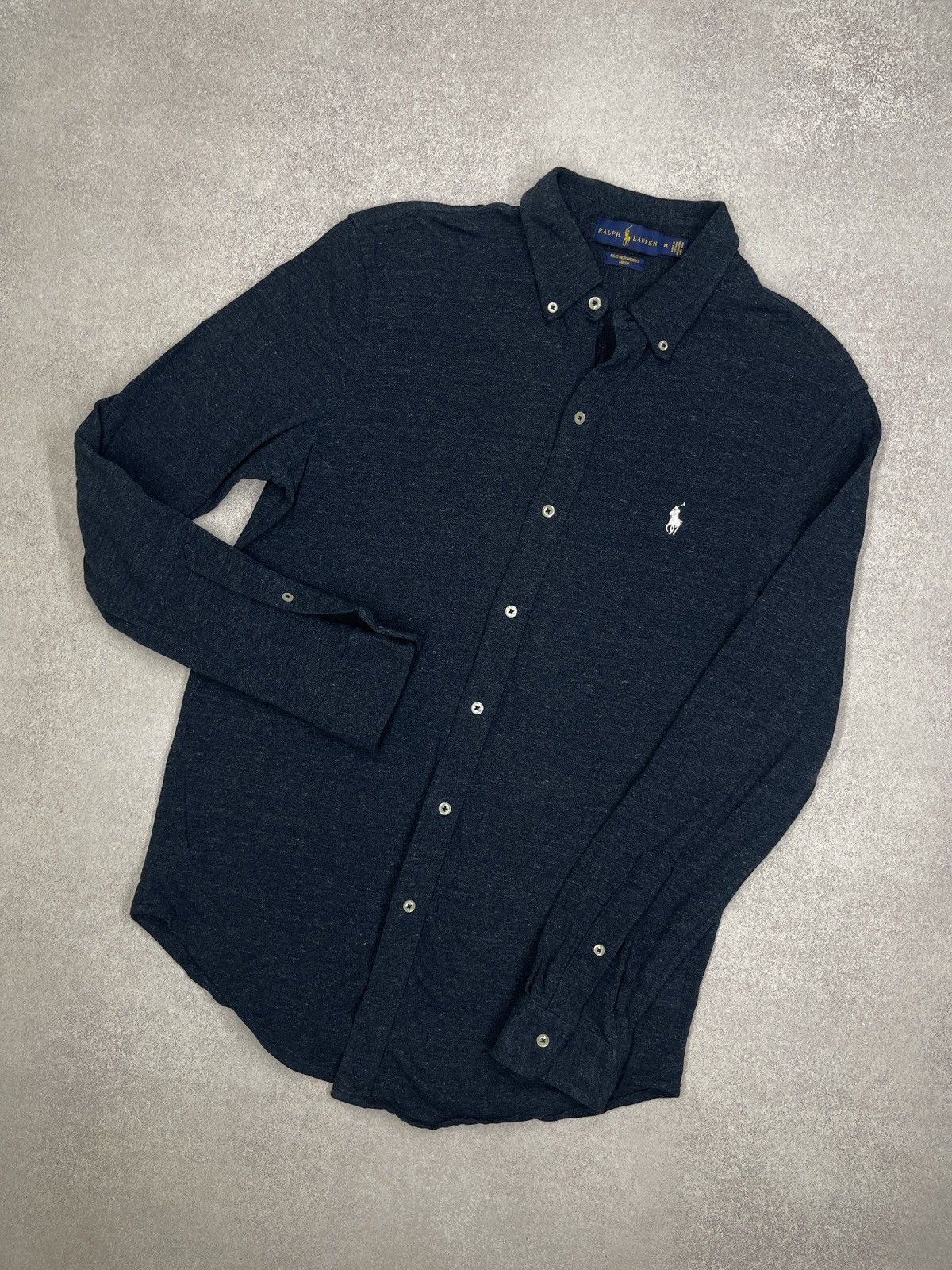 Polo Ralph Lauren Mens Polo Ralph Lauren Featherweight Mesh Cotton Shirt Navy Size US M / EU 48-50 / 2 - 1 Thumbnail