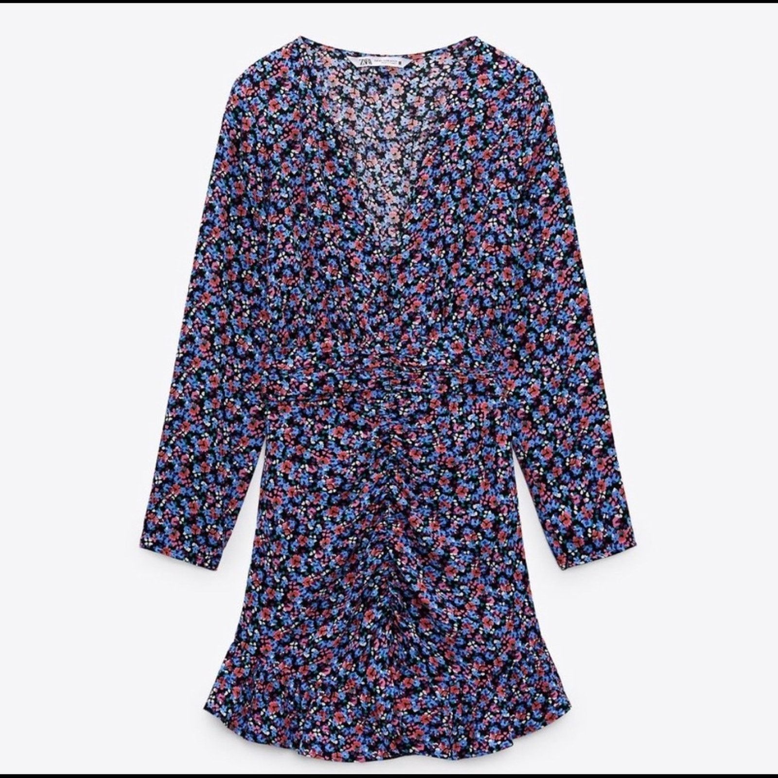Zara ZARA FLORAL PRINT DRESS MULTICOLORED Size XS / US 0-2 / IT 36-38 - 9 Thumbnail