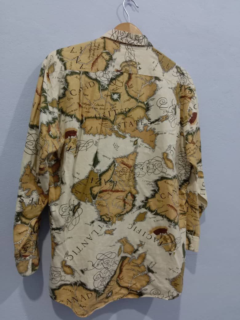 Japanese Brand VINTAGE ABBRE VIATE ATLANTIC MAPS BUTTON DOWN LARGE SIZE Size US XL / EU 56 / 4 - 9 Thumbnail
