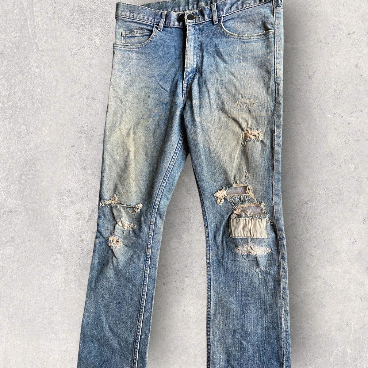 N.Hoolywood N.Hoolywood Distress Bootcut Stretch Denim Size US 30 / EU 46 - 2 Thumbnail
