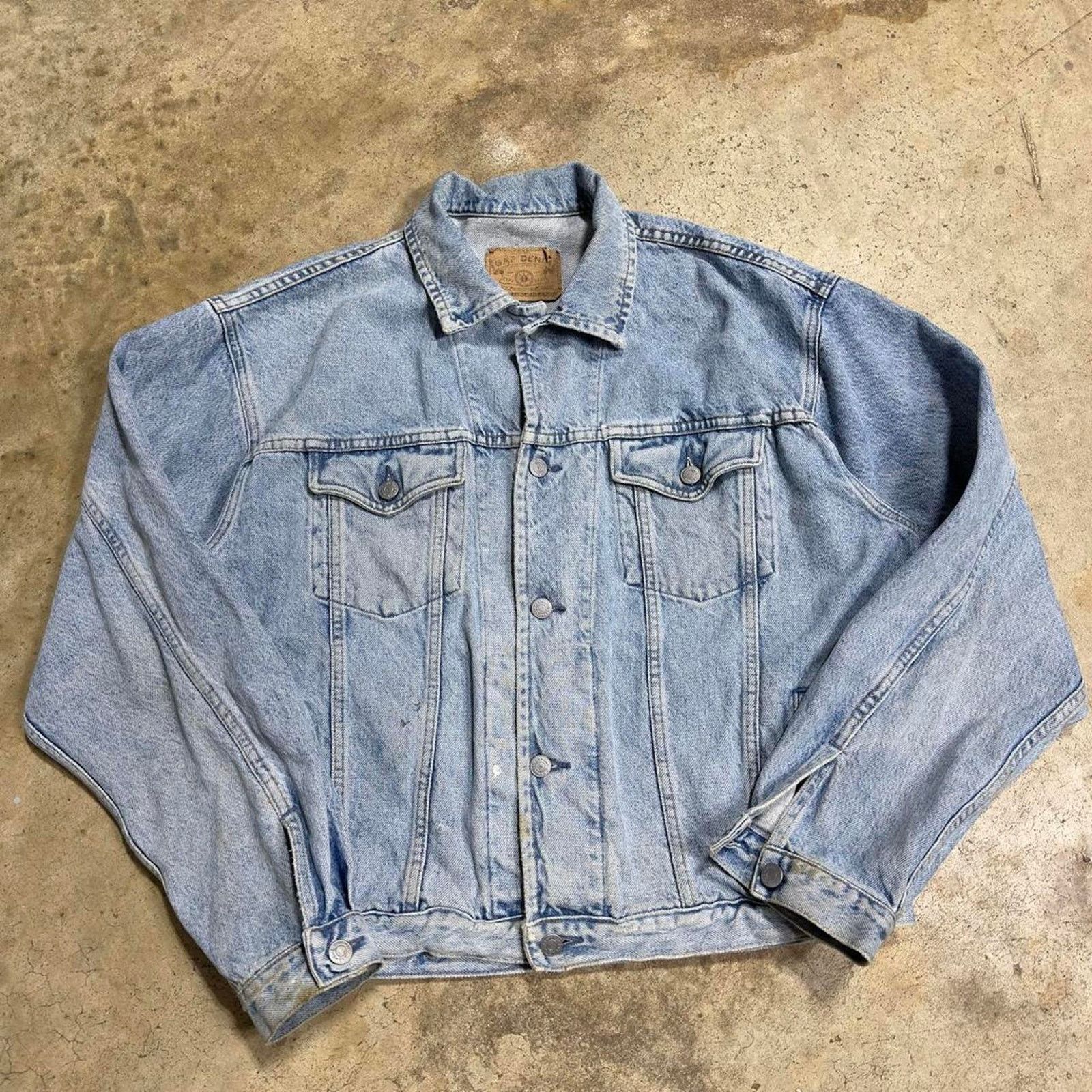 Gap × StraightFaded × Vintage Vintage GAP Washed Denim Workwear Jacket Size US L / EU 52-54 / 3 - 1 Thumbnail