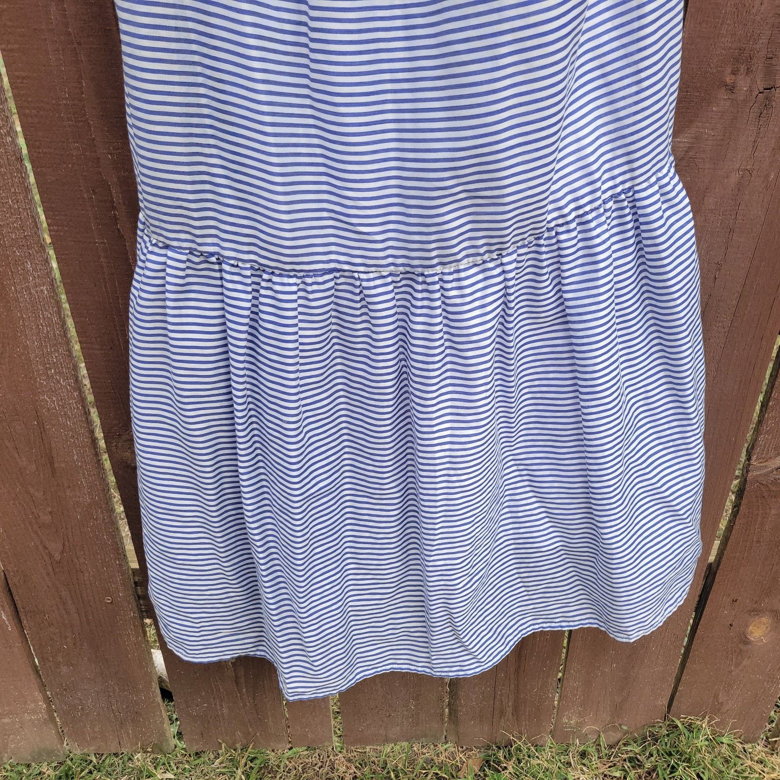Gianni Valentino Gianni Bini Maxi Dress SZ 8 Navy Stripe Summer Tie Strap Size M / US 6-8 / IT 42-44 - 7 Thumbnail