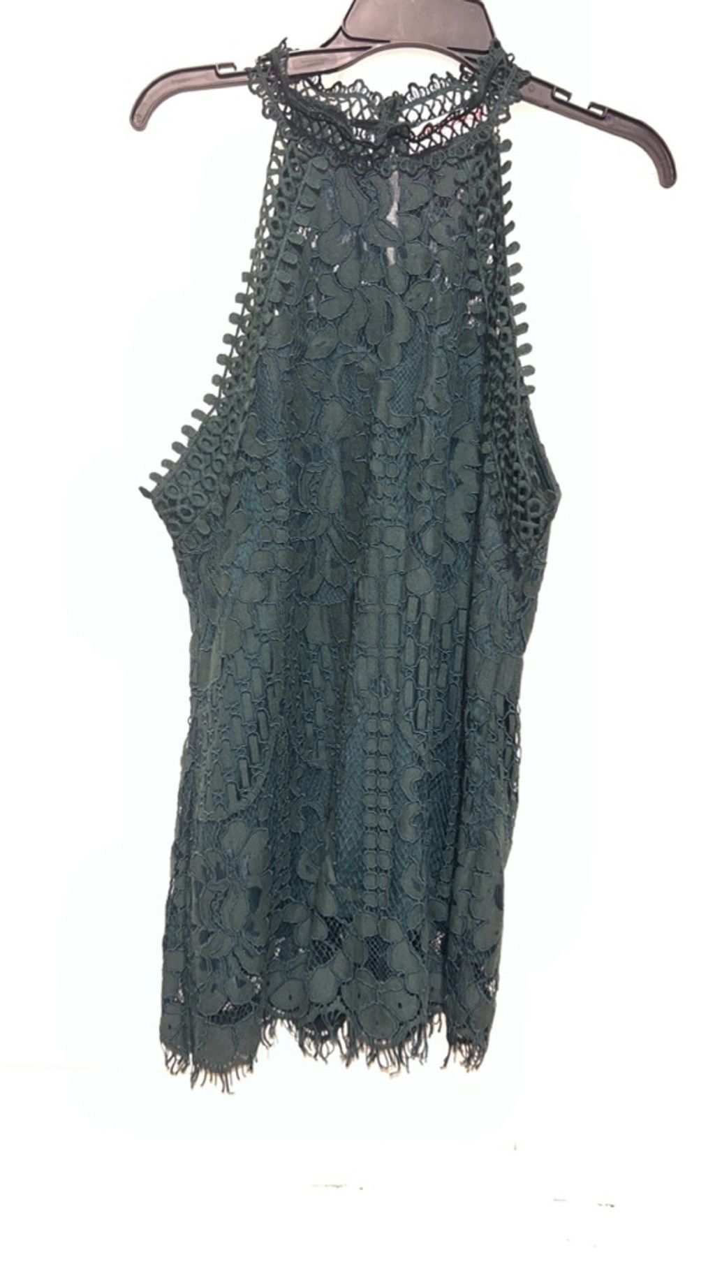 Other Women's cklass FASHIONLINE Dark Green Lace Halter Tank Top L Size L / US 10 / IT 46 - 2 Thumbnail
