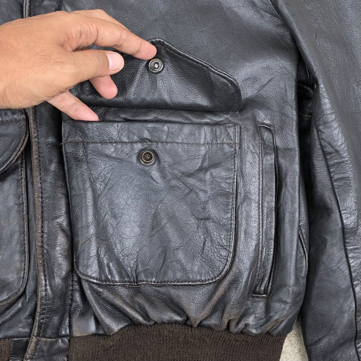 Schott VTG Schott Bros Leather Bomber flight Jacket Type 85 19-MS Size US M / EU 48-50 / 2 - 12 Thumbnail
