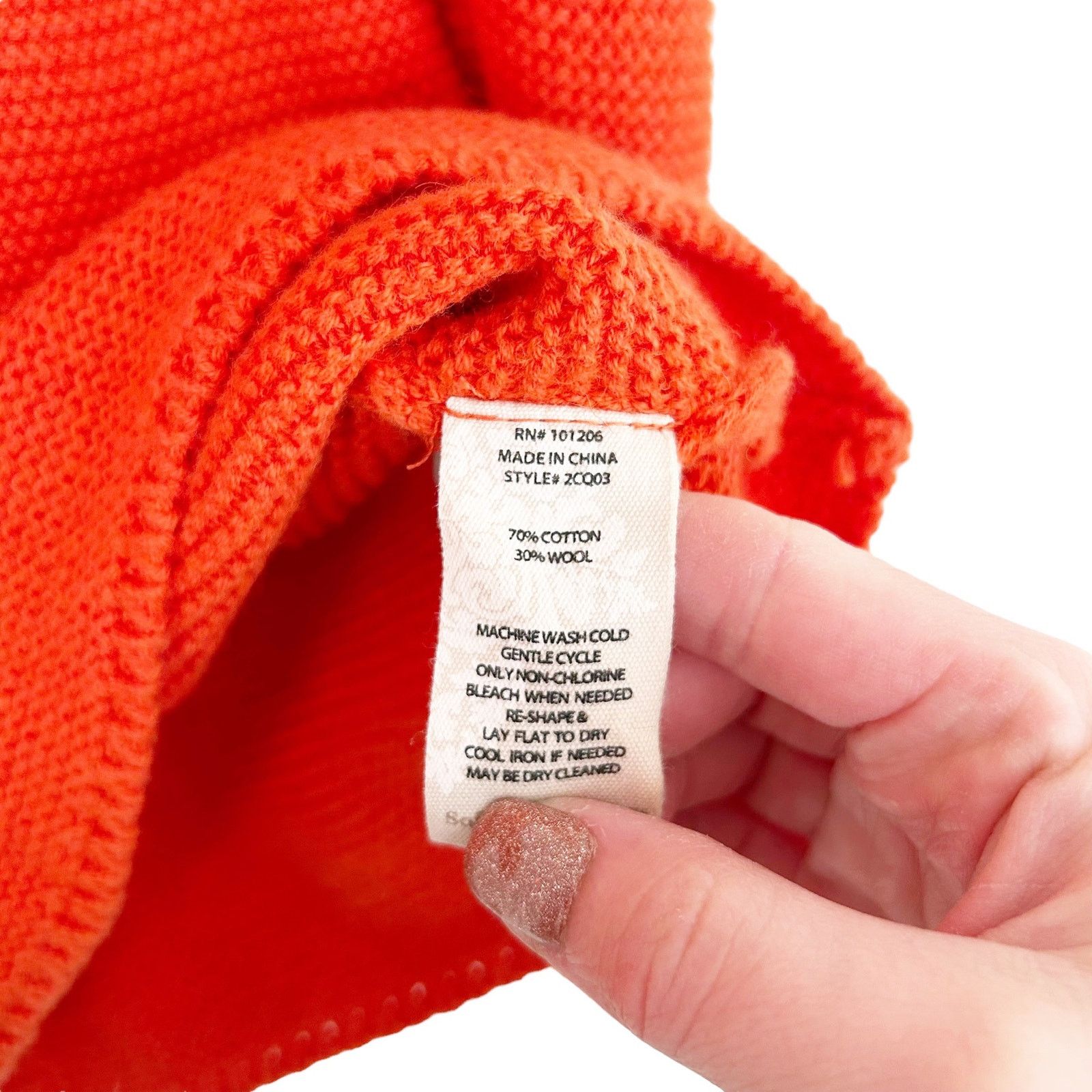 Other Soft Surroundings Orange Wool Blend Knit Sweater Sz M Size M / US 6-8 / IT 42-44 - 3 Thumbnail