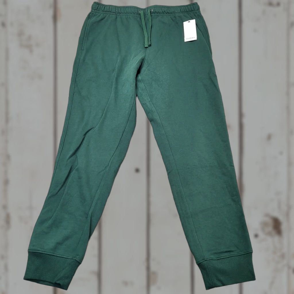 Vintage Goodfellow & Co Fleece Jogger Pants Mens Large Green Ultra Soft Tapered NWT Modern City Sports Everyday Casual Size US 33 - 1 Thumbnail