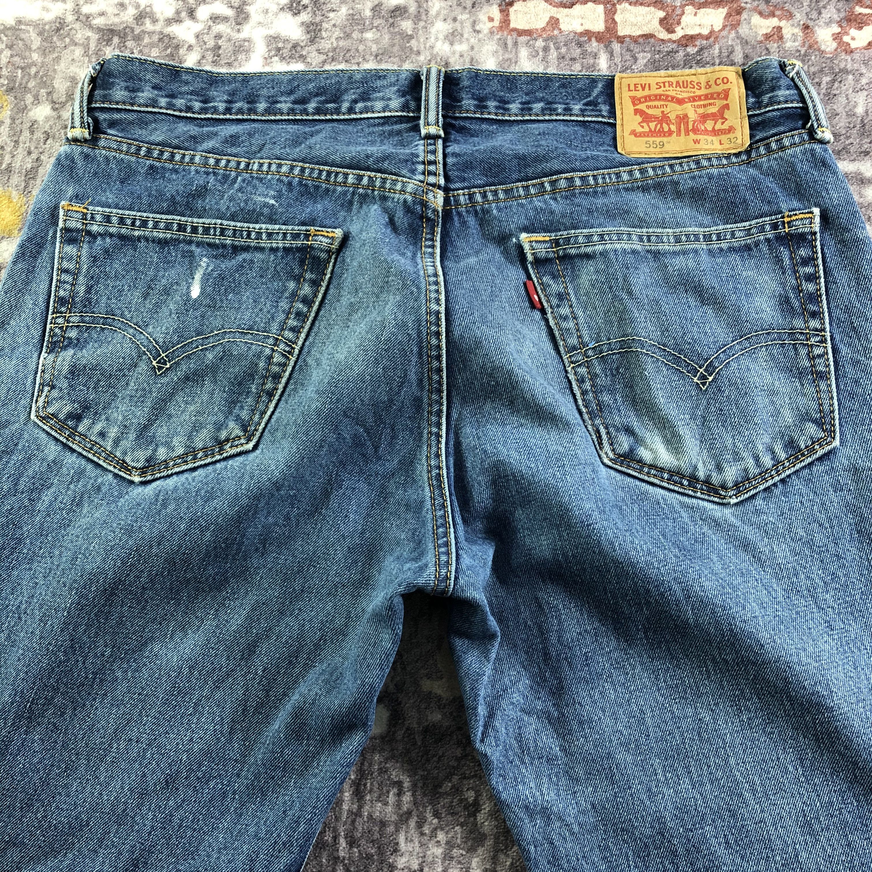 Levi's × Vintage Vintage Blue Wash Levis 559 Jeans-JM3425 Size 37" - 4 Thumbnail
