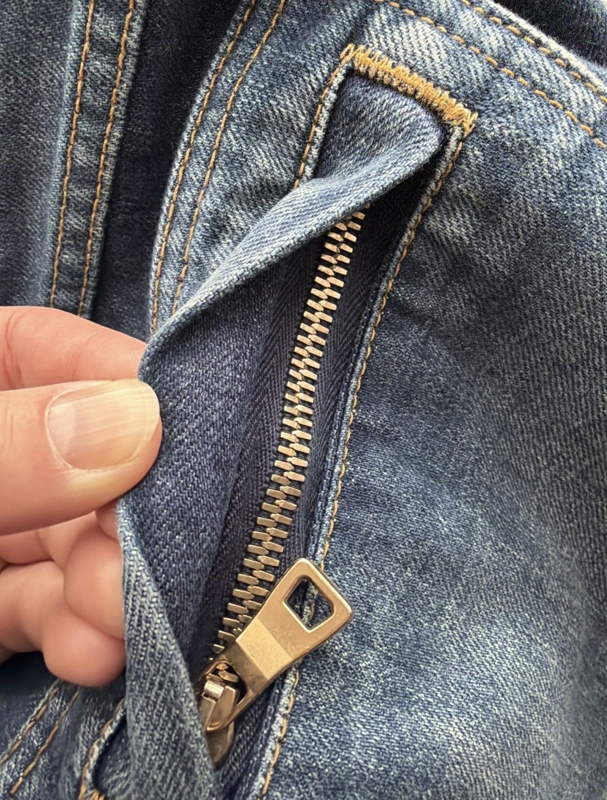 Balmain BALMAIN SS 2012 Biker Zip Jeans Denim Decarnin Blue pants Size US 28 / EU 44 - 6 Thumbnail