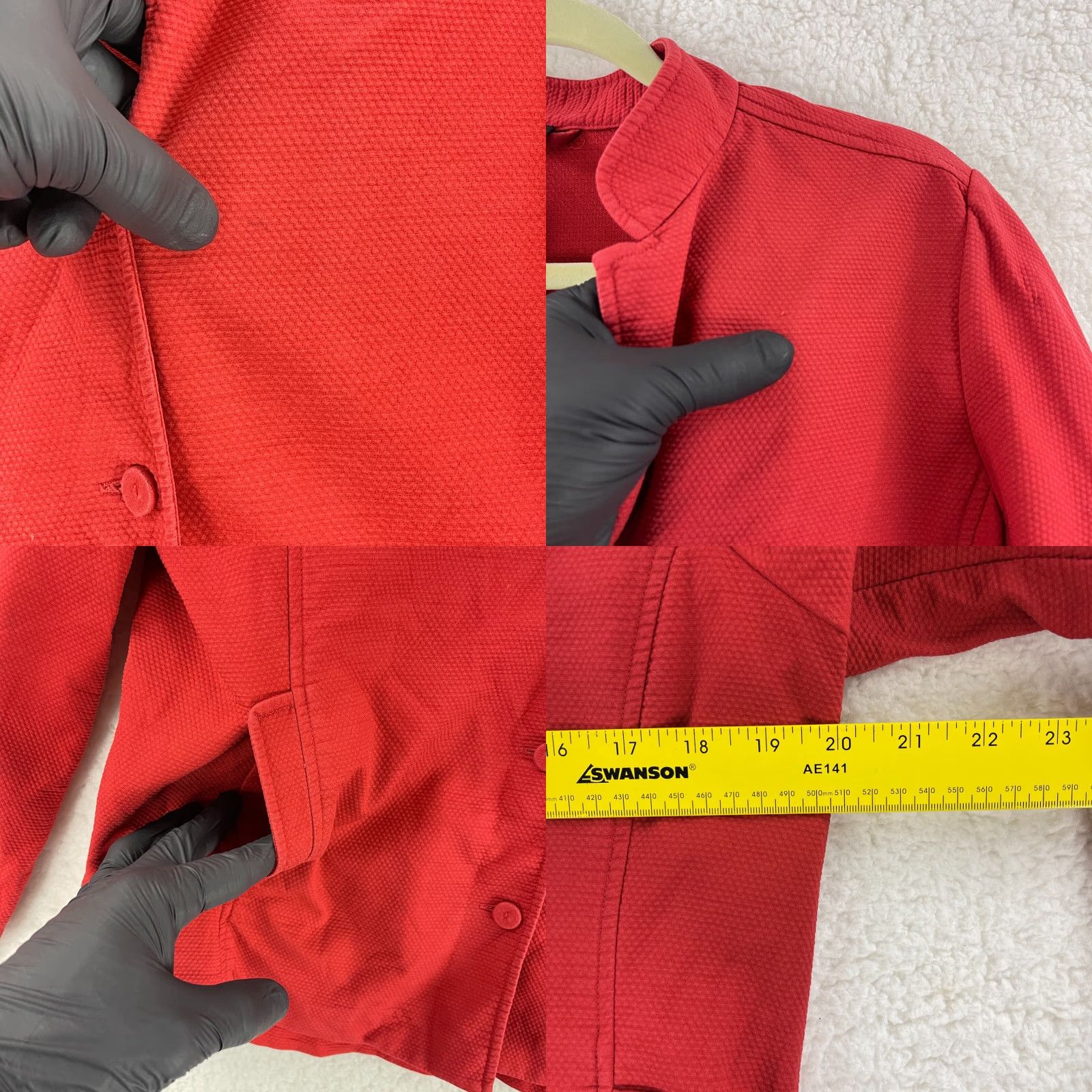 Eileen Fisher Eileen Fisher Red Button Front Jacket Womens Long Sleeve Cotton Regular Size M Size M / US 6-8 / IT 42-44 - 8 Thumbnail
