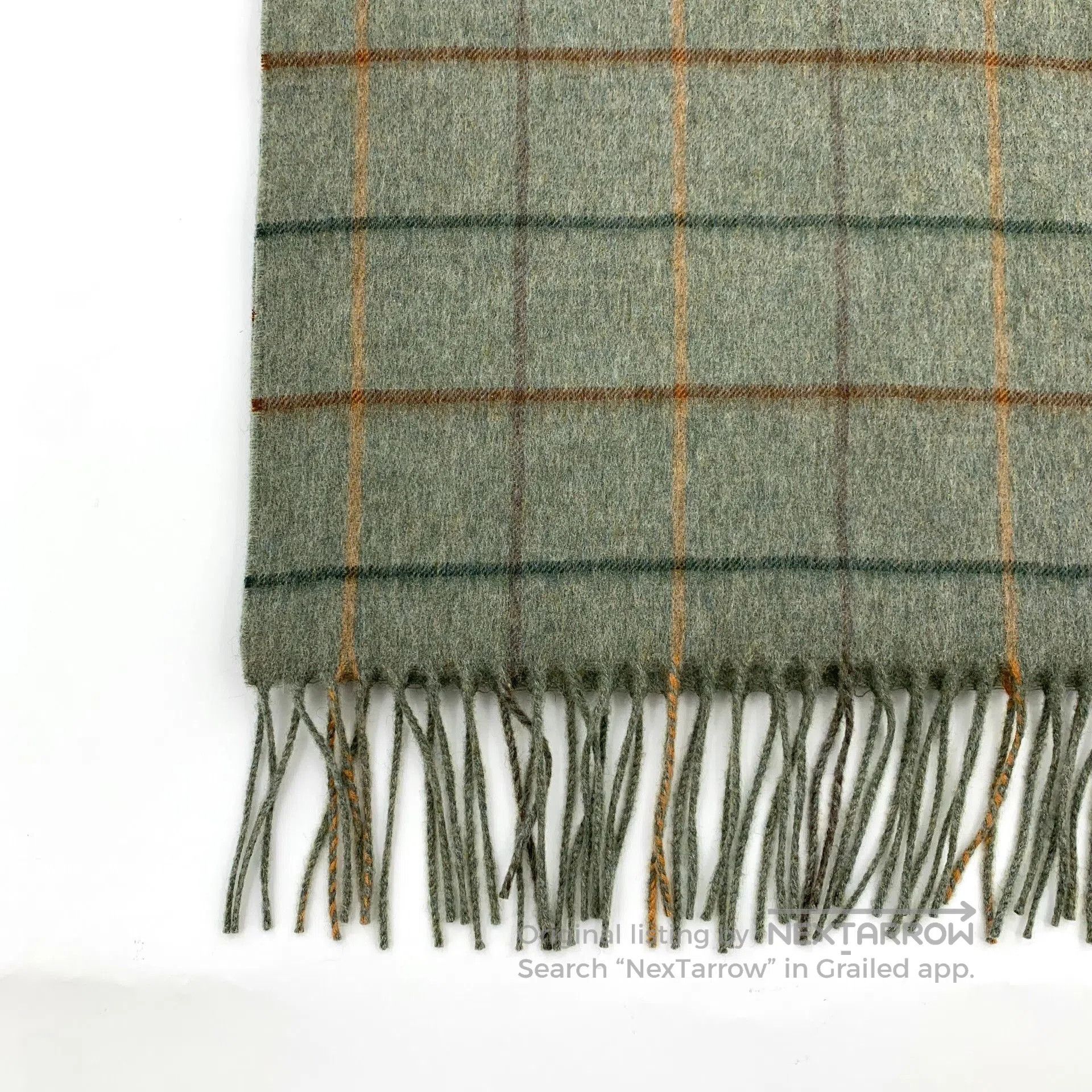 Loro Piana Loro Piana Green Plaid Cashmere Scarf. Size ONE SIZE - 3 Thumbnail