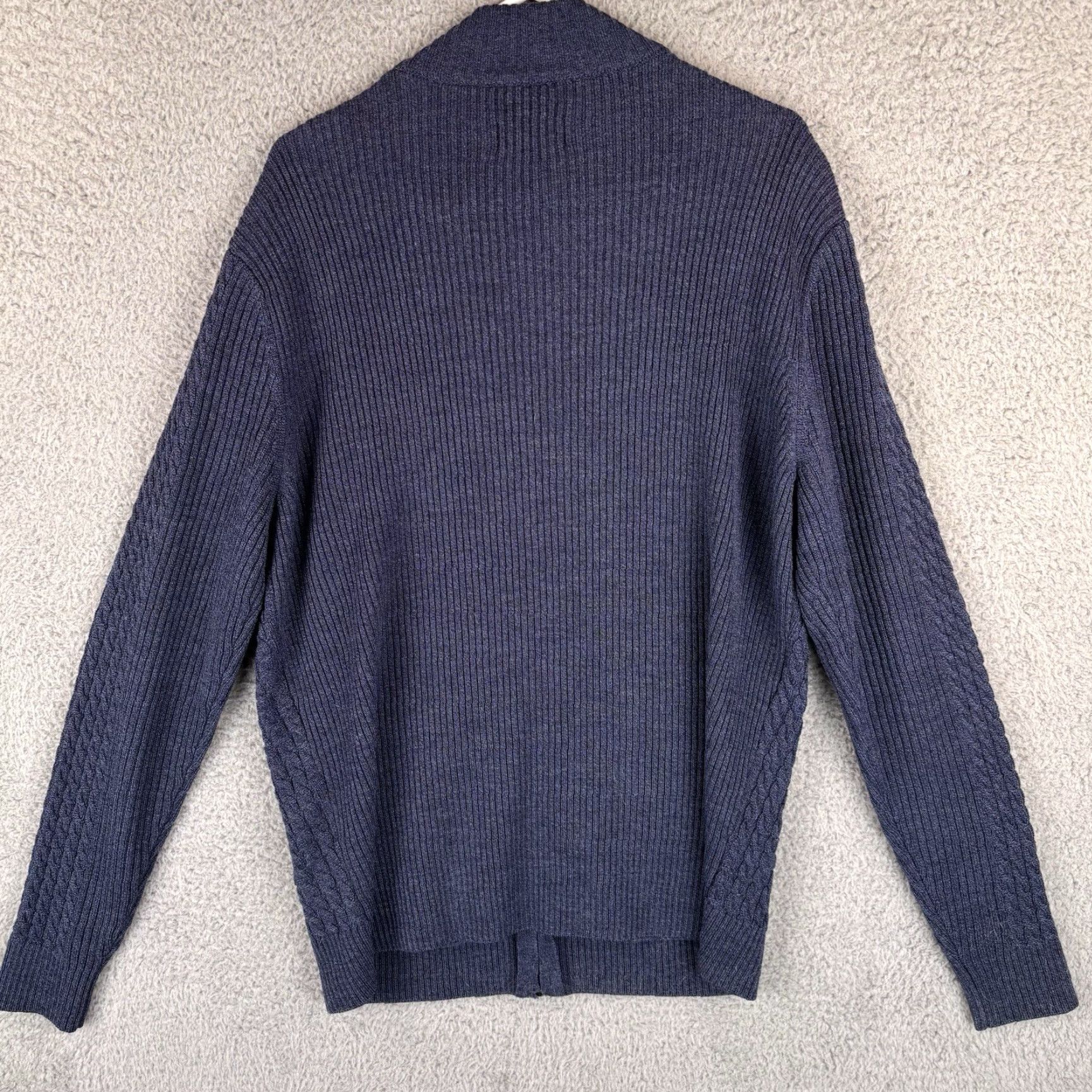 Cutter & Buck Cutter & Buck Sweater Mens Large Blue Merino Wool Full Zip Cable Knit 100% Wool Heavy Mens Size US L / EU 52-54 / 3 - 6 Thumbnail
