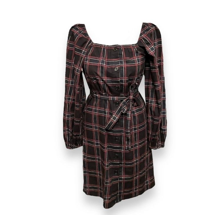 Bruuns Bazaar × Designer Outstanding Bruuns Bazaar 00s Checkered Puff Sleeves Dress Size XS / US 0-2 / IT 36-38 - 8 Thumbnail