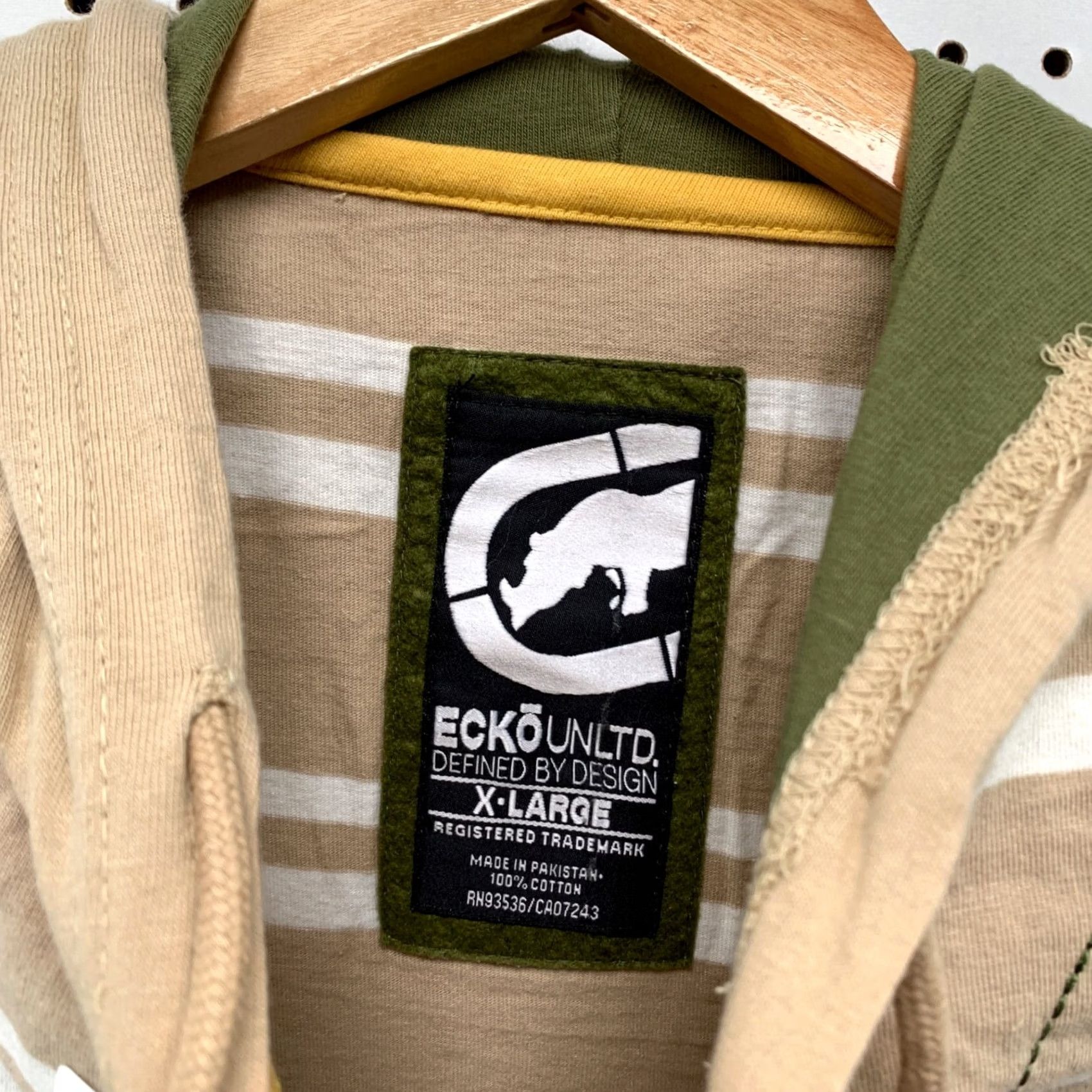 Vintage VINTAGE Y2K Ecko Hoodie Shirt Men XL Brown White Striped Rhino Button Pullover Size US XL / EU 56 / 4 - 3 Thumbnail