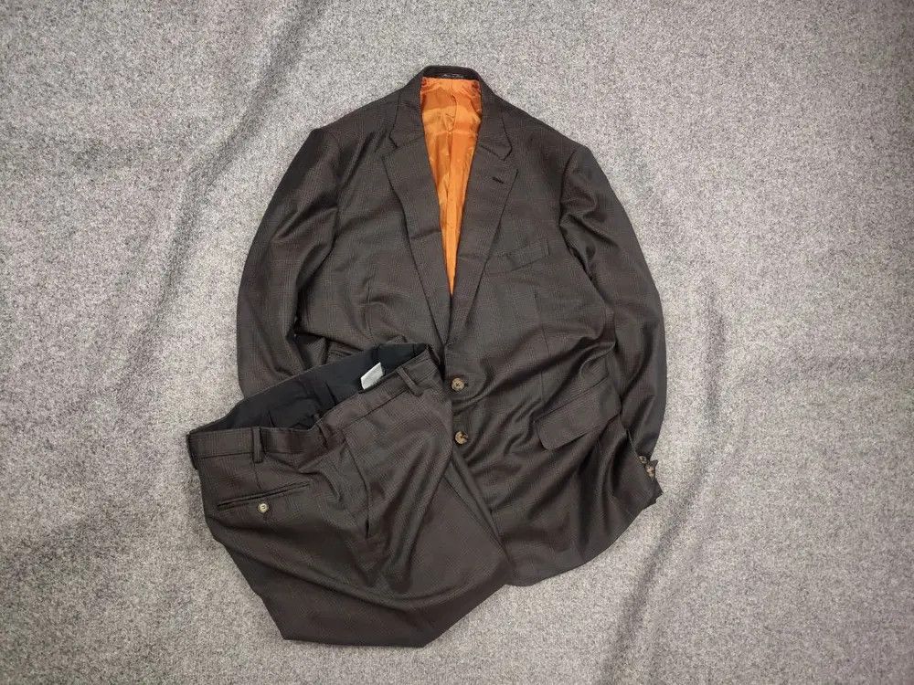 Ermenegildo Zegna Ermenegildo Zegna Electa Check Classic Wool Suit Blazer Size US XL / EU 56 / 4 - 2 Thumbnail