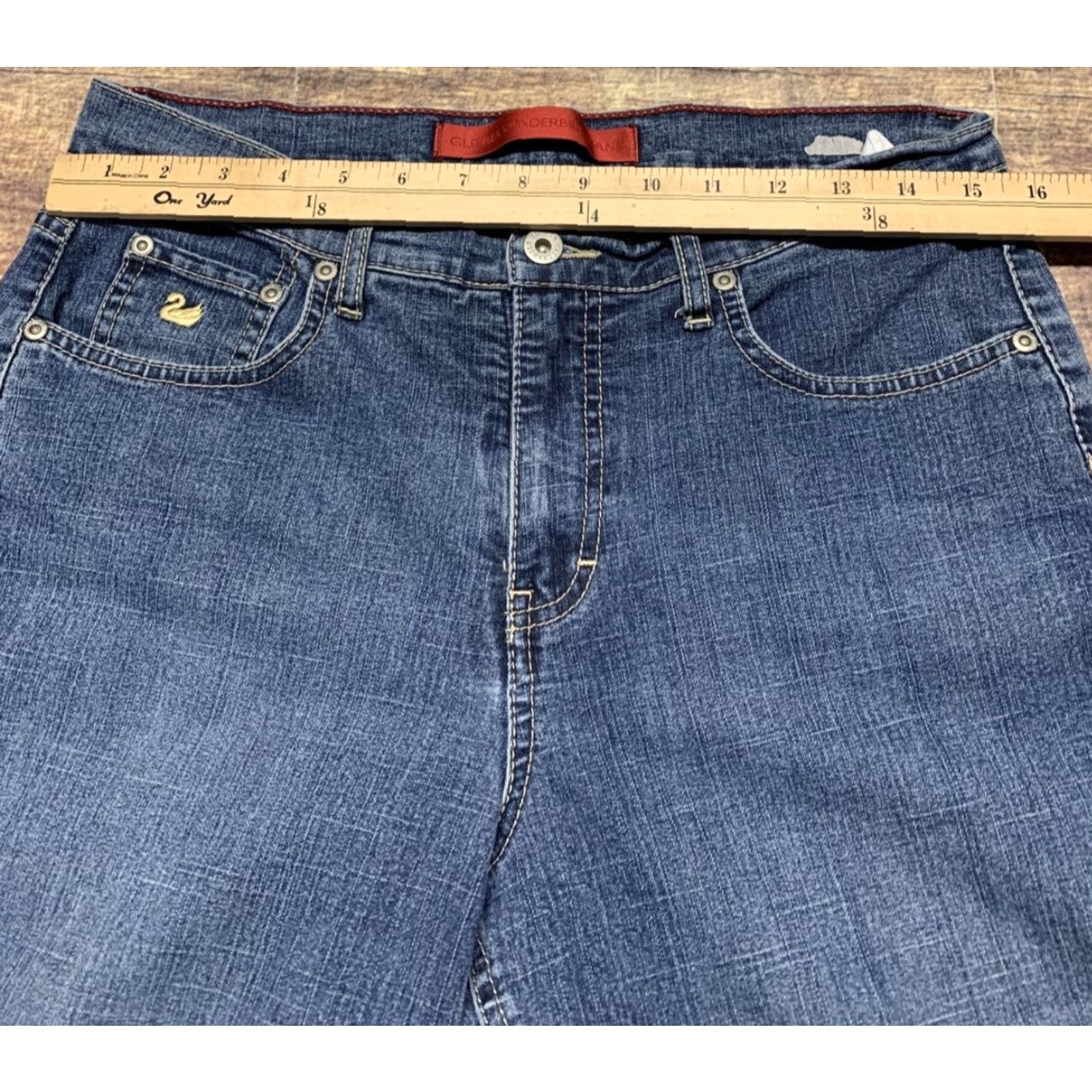 Gloria Vanderbilt Gloria Vanderbilt Womens Jeans Size 10 Short Corto Court Stretch 32 x 30 Blue Denim Straight Pants Womens Size 32" / US 10 / IT 46 - 5 Thumbnail