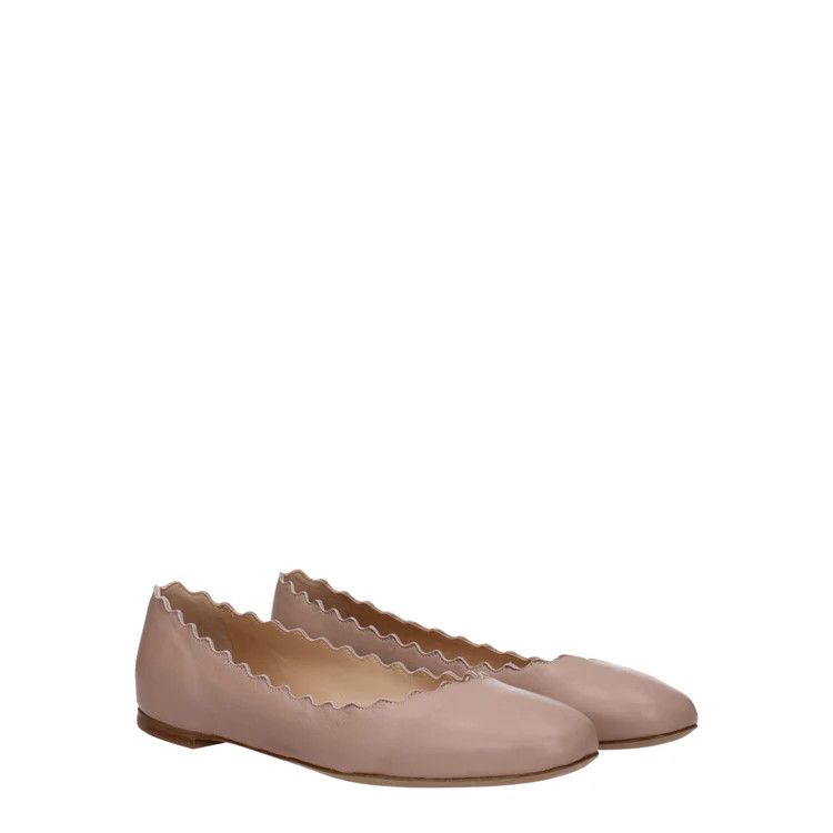 ob1o1e1024 Leather Ballet Flats in Pink Flats