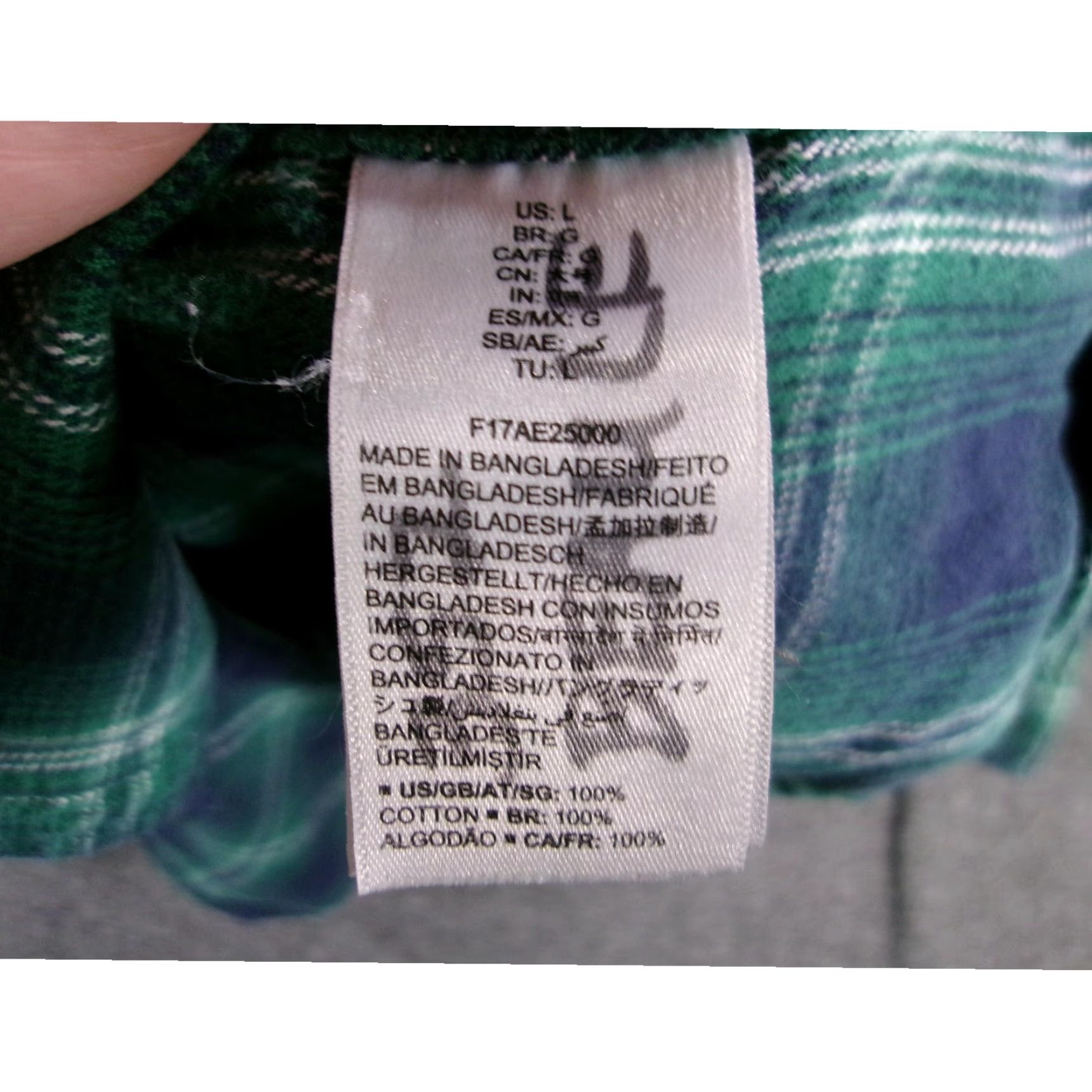 Essentials Amazon Essentials Shirt Men Large Green Plaid Flannel Button-Up Long Sleeve Casual Workwear Lumberjack Autumn Winter Spring Size US L / EU 52-54 / 3 - 7 Thumbnail