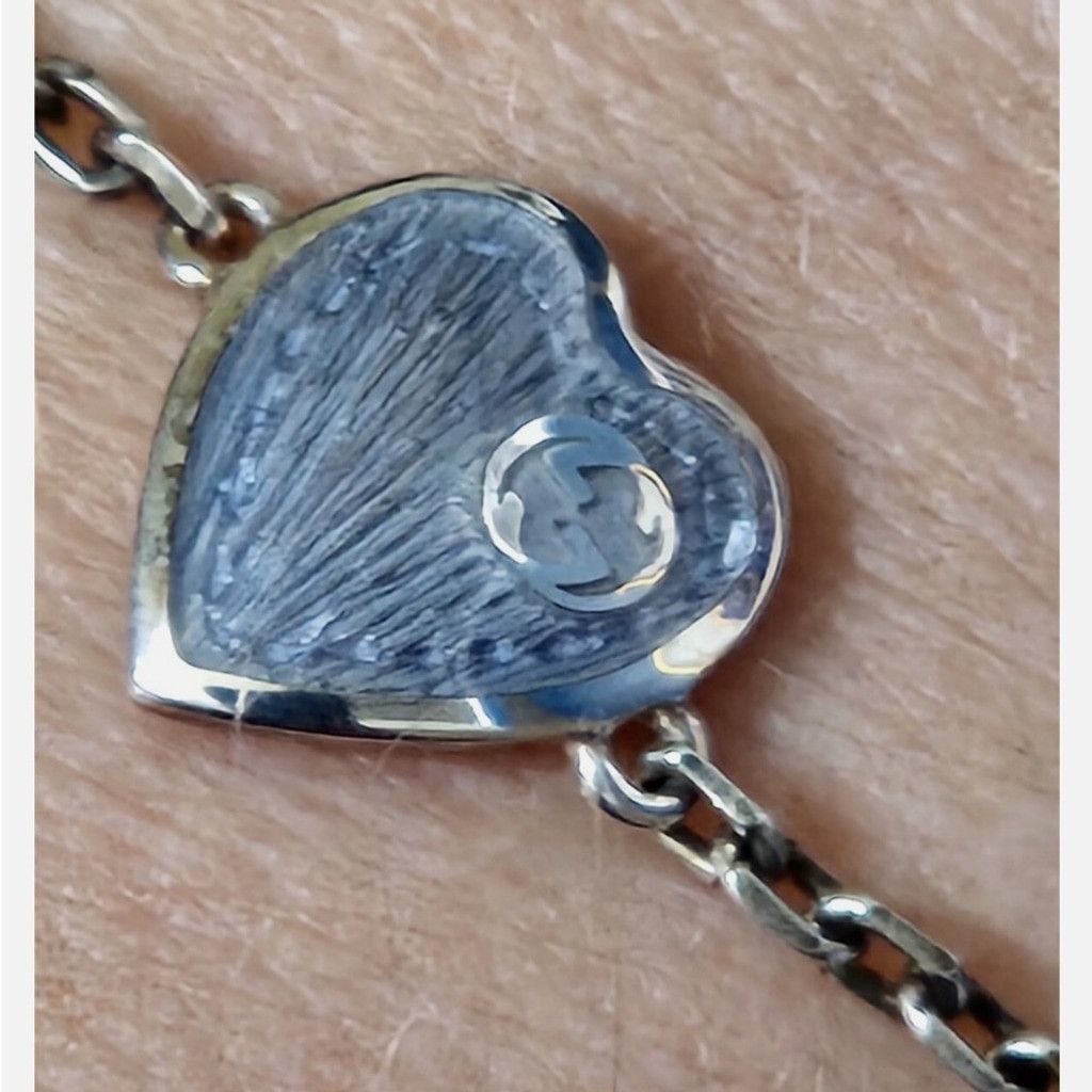 Gucci GUCCI Silver Heart Enamel Charm Bracelet NWT Size ONE SIZE - 7 Thumbnail