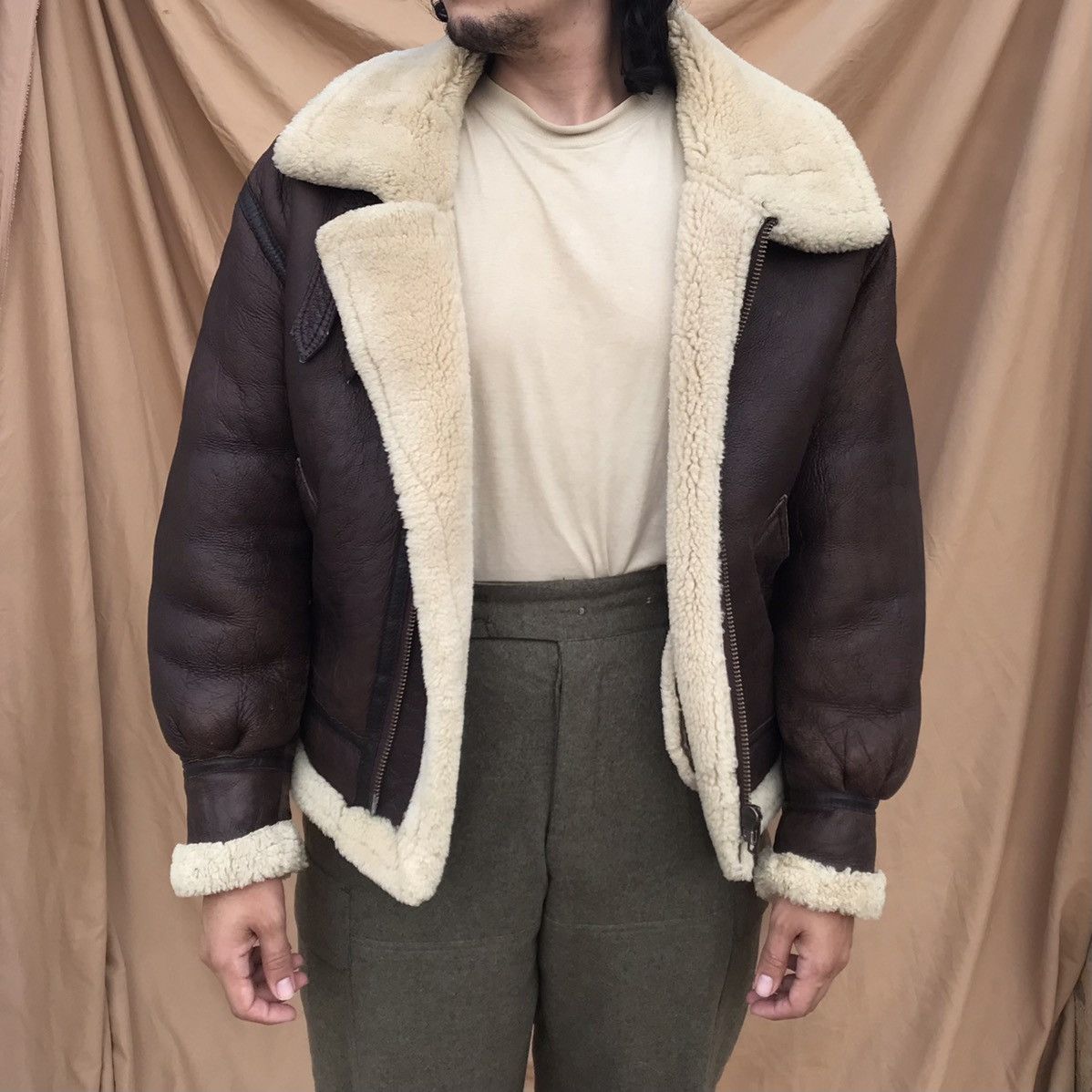 genuine shearling B3 pure natural sheep skin jacket