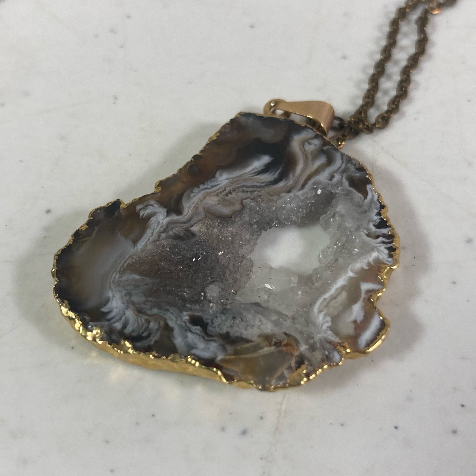 Other Agate 2 Pendant Necklaces Natural Healing Stones Jewelry Lot Size ONE SIZE - 4 Thumbnail