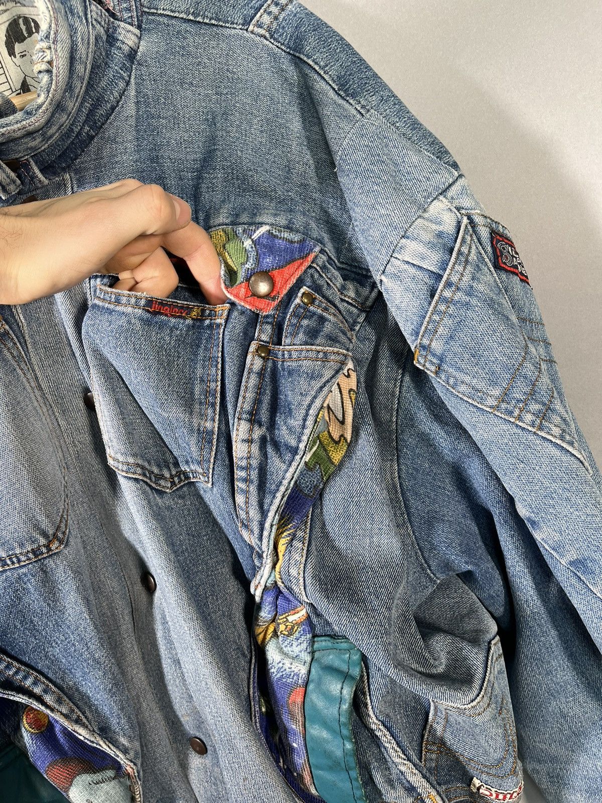 DC Comics × Handmade 1 of 1 Custom Upcycled Denim Superman Jacket Size US M / EU 48-50 / 2 - 6 Thumbnail