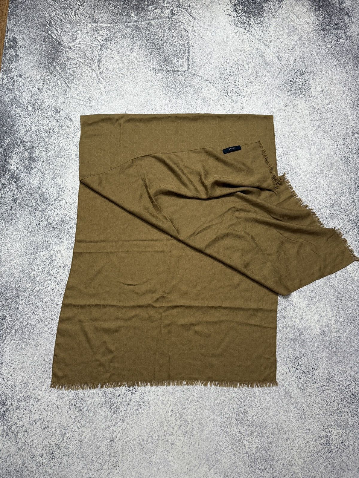 Gucci Gucci Monogram Scarf Wool+Silk Print Logo Size ONE SIZE - 7 Thumbnail