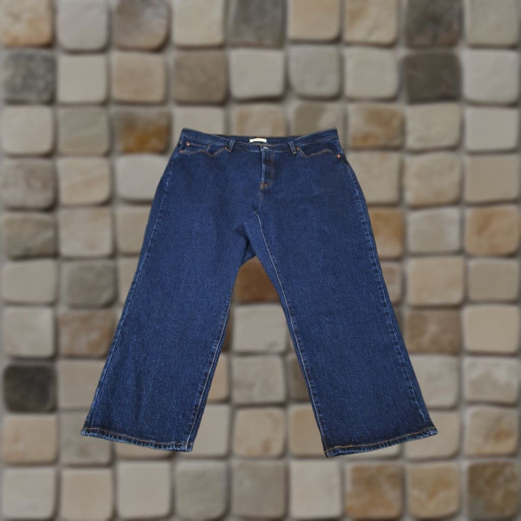 Levi's Levi's Jeans Womens Plus 41" Waist High Rise Dark Wash Denim Straight Blue Size 27" / US 4 / IT 40 - 1 Thumbnail