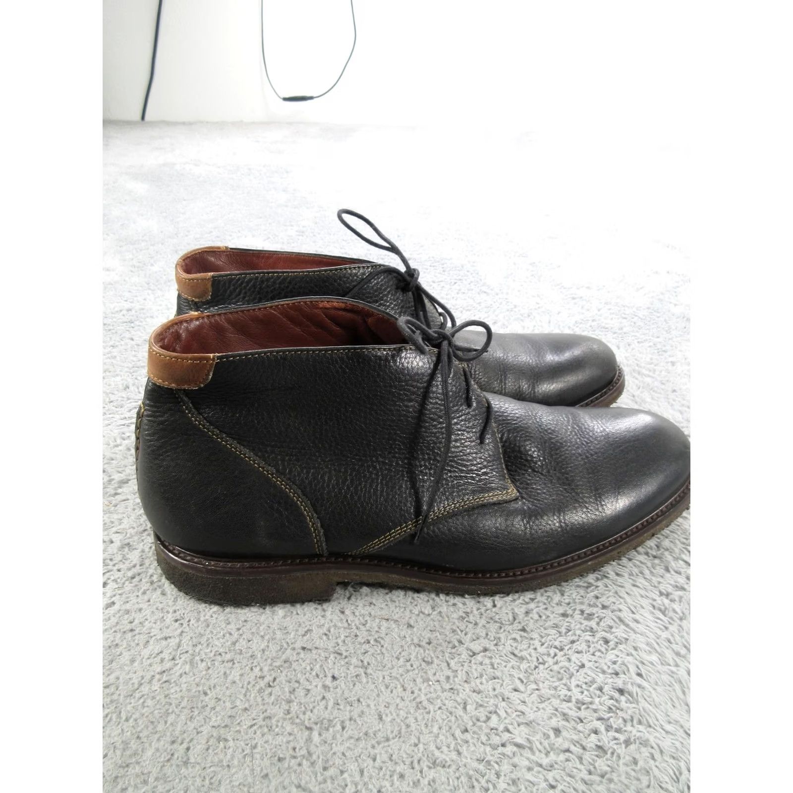 Johnston & Murphy Johnston & Murphy Chukka Boots Mens Size 12 Black Leather Memory Foam Ankle Size US 12 / EU 45 - 2 Thumbnail